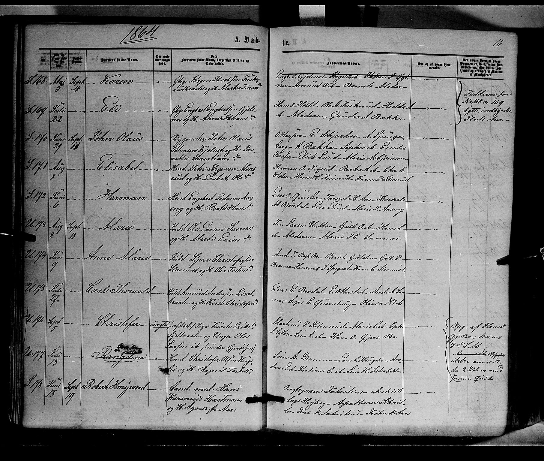 Sør-Odal prestekontor, AV/SAH-PREST-030/H/Ha/Haa/L0003: Parish register (official) no. 3, 1864-1870, p. 16