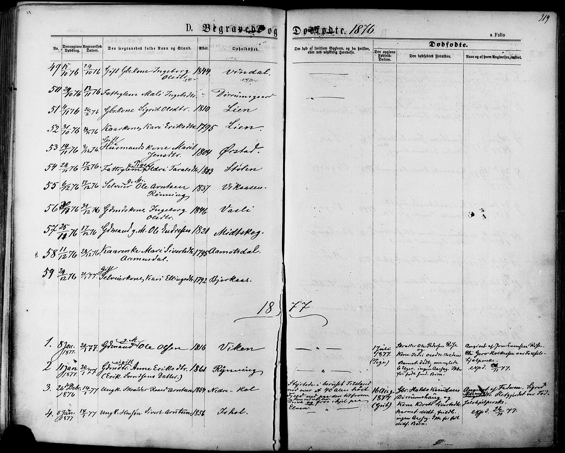 Ministerialprotokoller, klokkerbøker og fødselsregistre - Sør-Trøndelag, SAT/A-1456/678/L0900: Parish register (official) no. 678A09, 1872-1881, p. 219