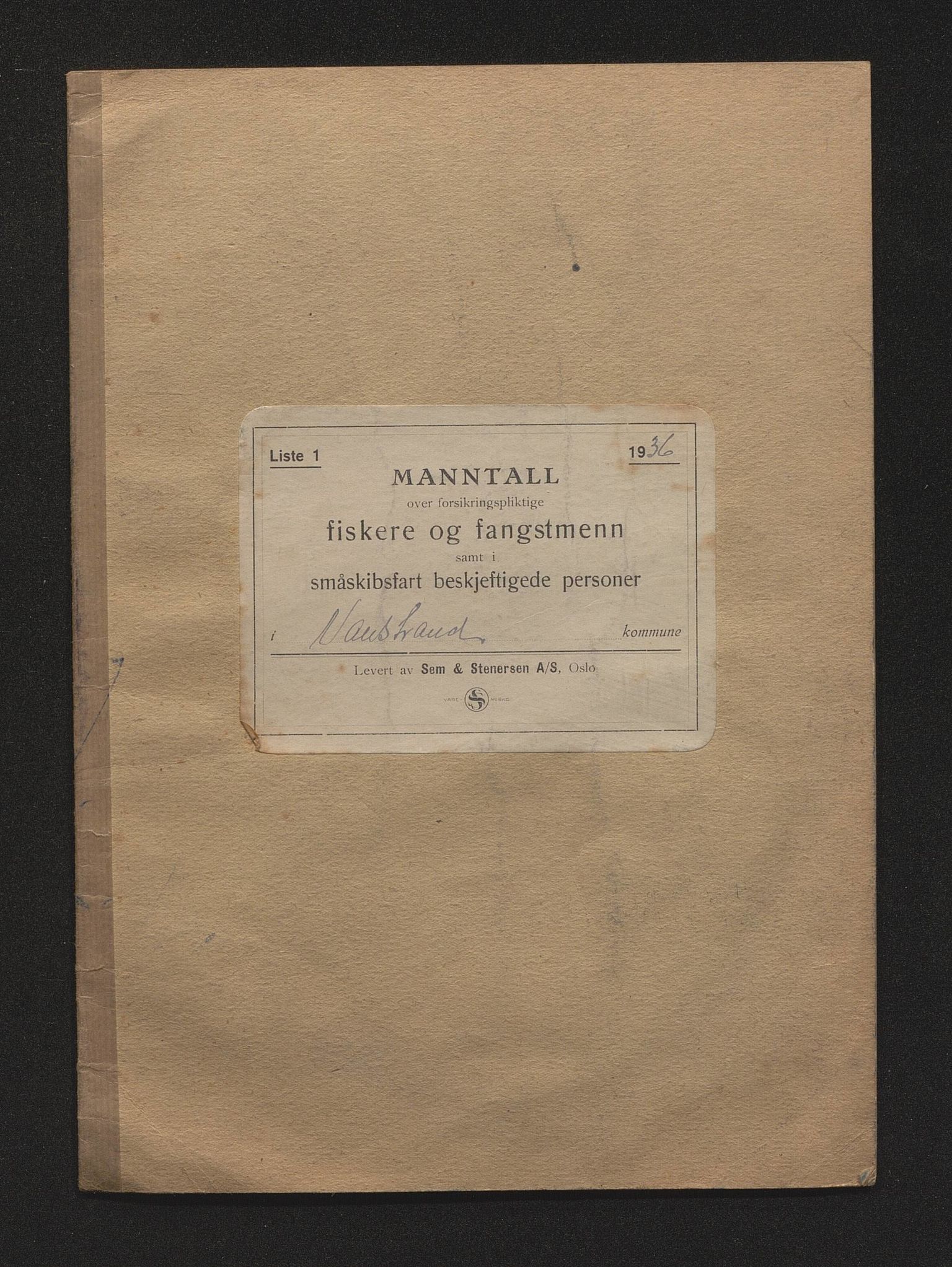 Valestrand kommune. Fiskermanntalsnemnda, IKAH/1217-352/F/Fa/L0001: Mantalsliste, 1939-1953