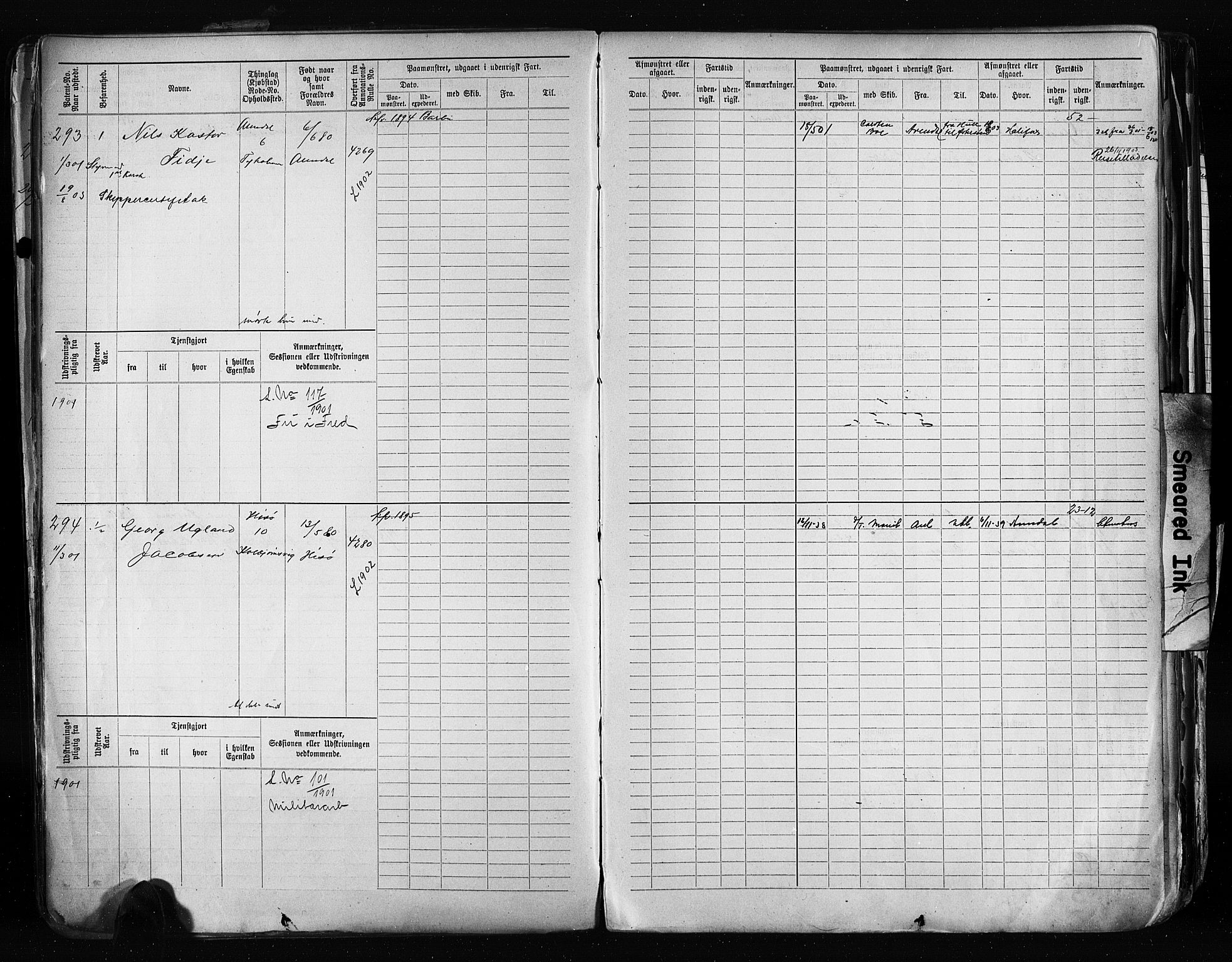 Arendal mønstringskrets, AV/SAK-2031-0012/F/Fb/L0020: Hovedrulle A nr 217-968, S-18, 1900-1910, p. 41