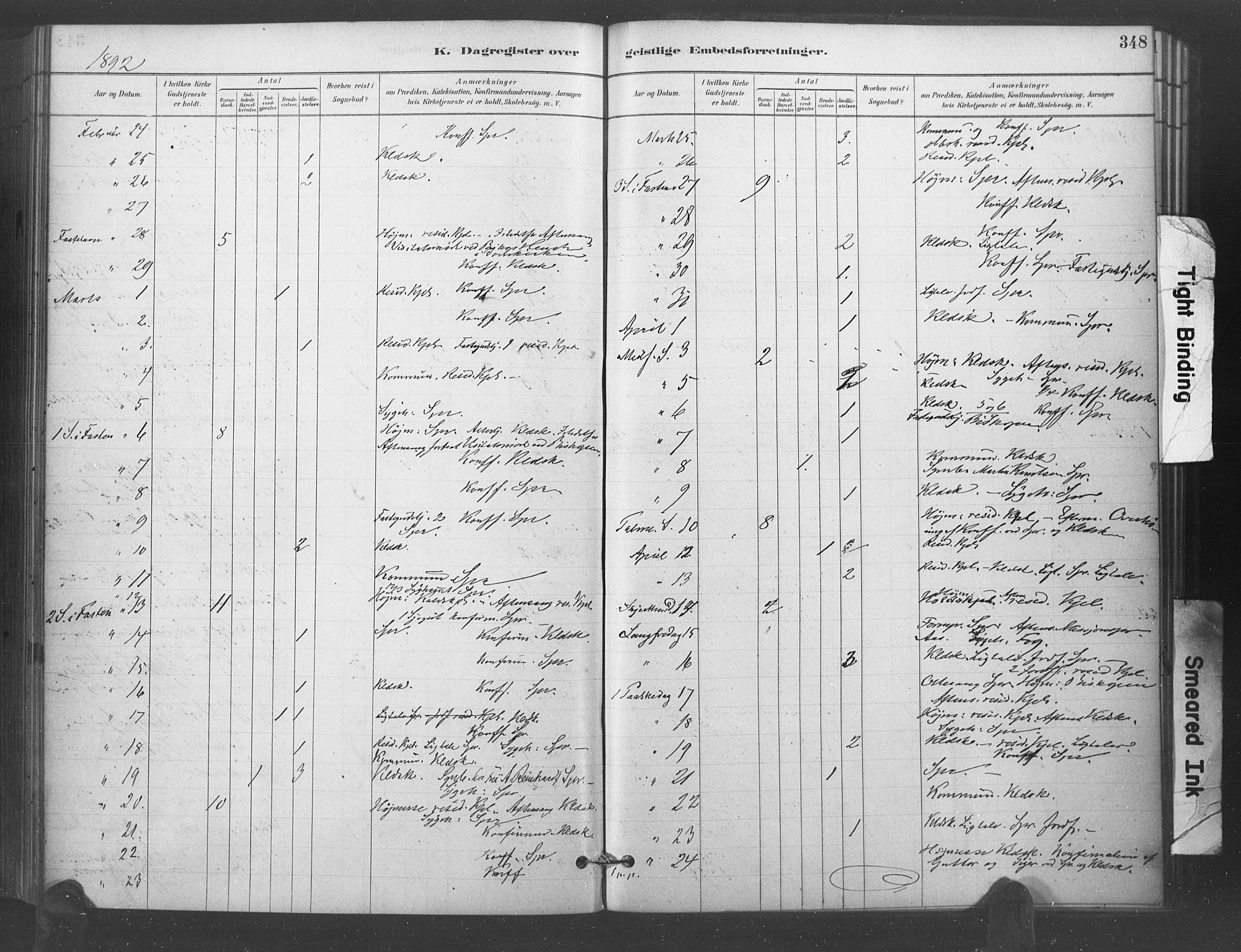 Kristiansand domprosti, AV/SAK-1112-0006/F/Fa/L0018: Parish register (official) no. A 17, 1880-1892, p. 348