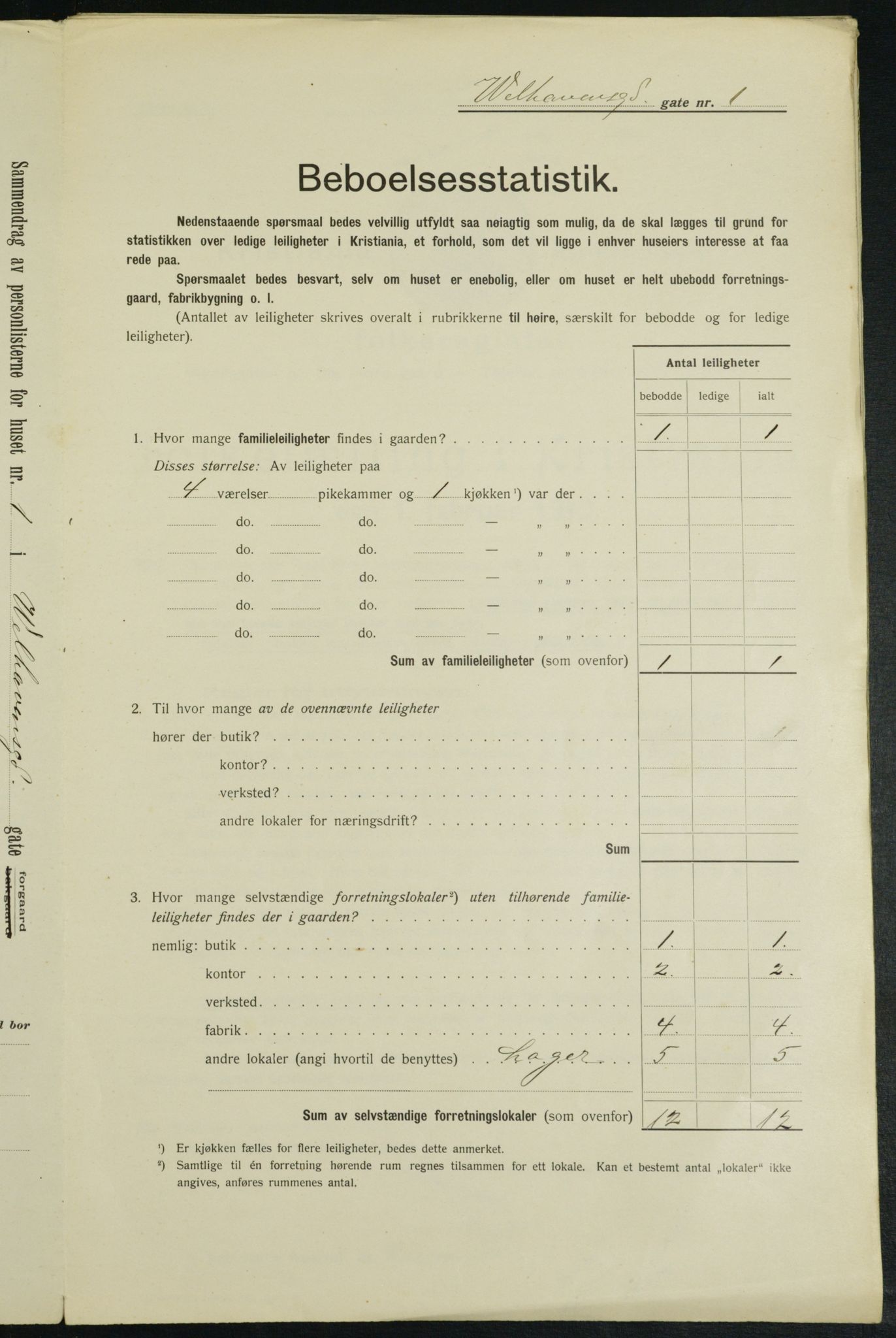 OBA, Municipal Census 1913 for Kristiania, 1913, p. 127242