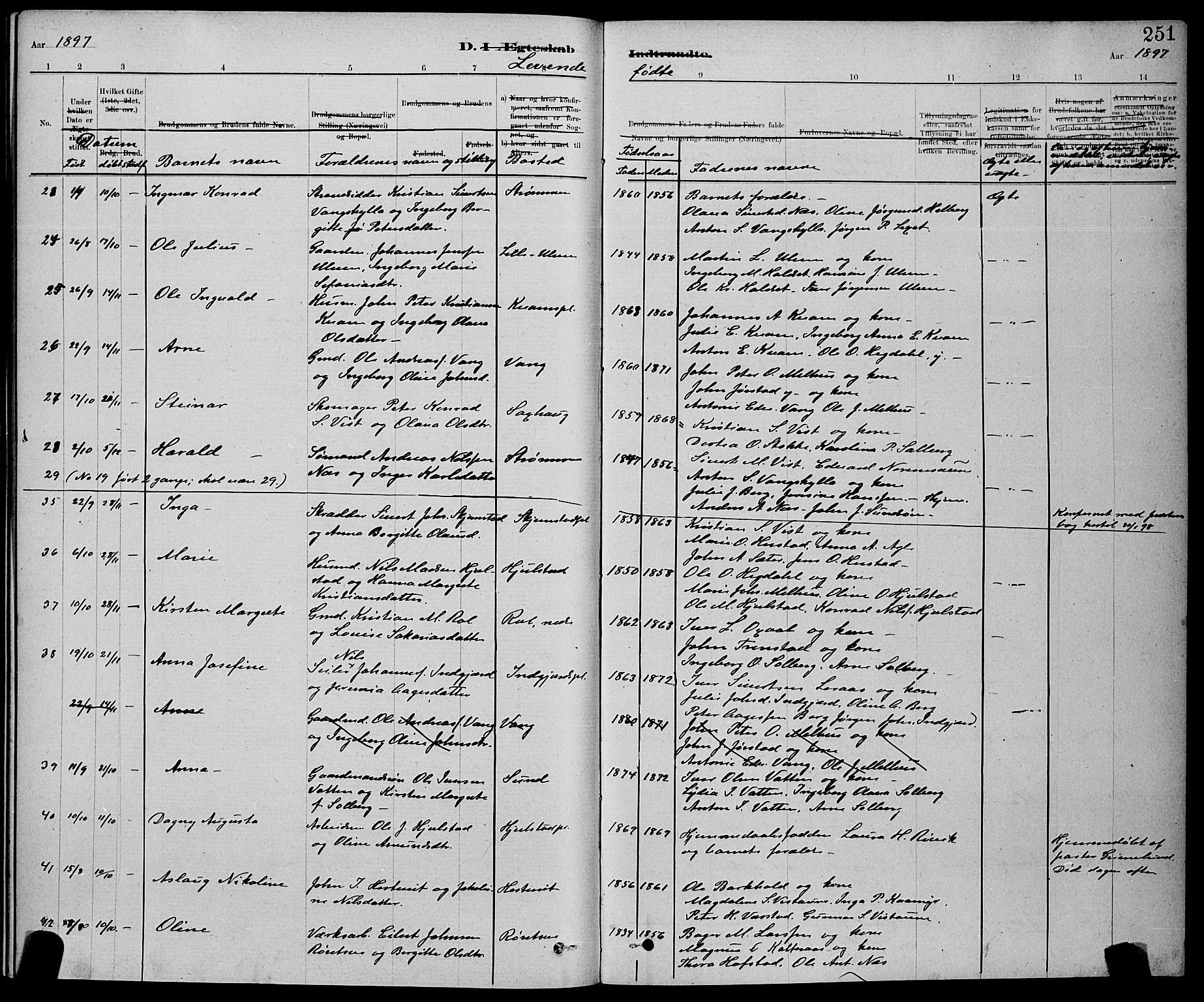 Ministerialprotokoller, klokkerbøker og fødselsregistre - Nord-Trøndelag, AV/SAT-A-1458/730/L0301: Parish register (copy) no. 730C04, 1880-1897, p. 251