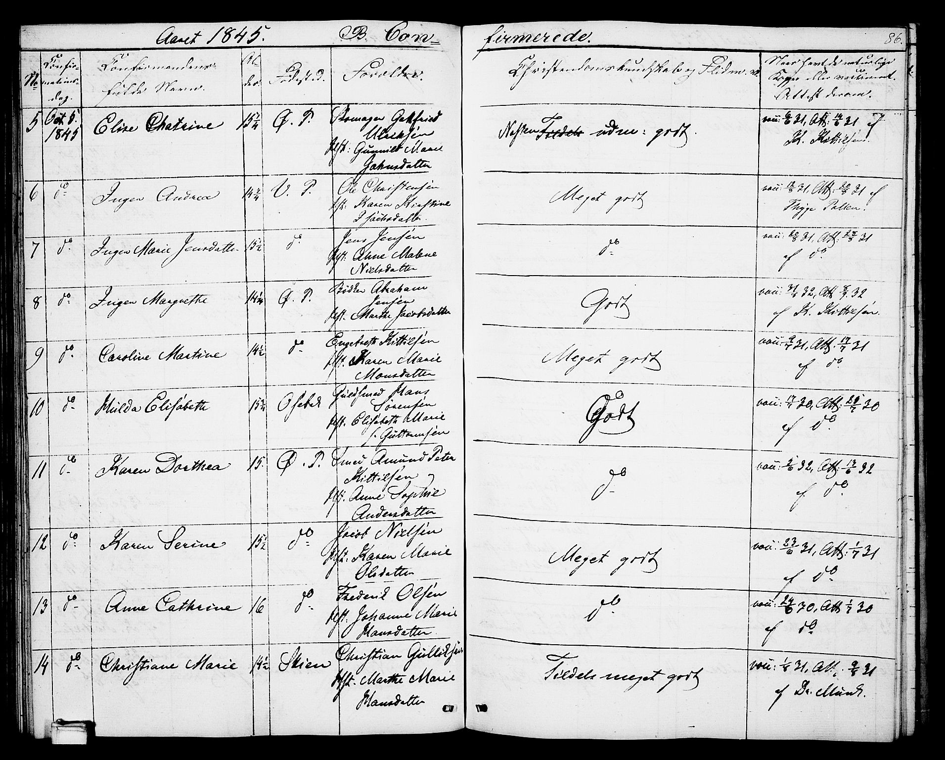 Porsgrunn kirkebøker , SAKO/A-104/G/Gb/L0003: Parish register (copy) no. II 3, 1841-1852, p. 86
