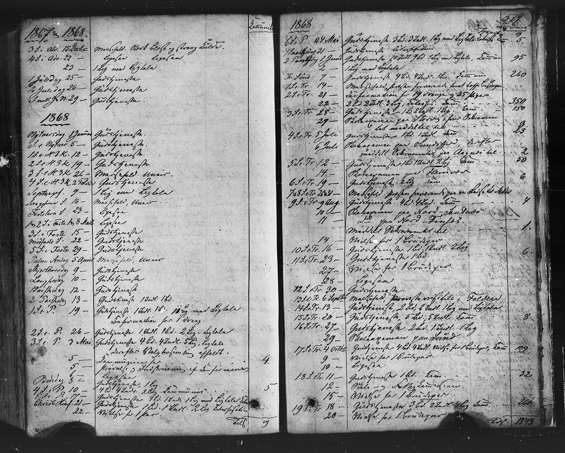 Ministerialprotokoller, klokkerbøker og fødselsregistre - Nordland, SAT/A-1459/805/L0098: Parish register (official) no. 805A05, 1862-1879, p. 579