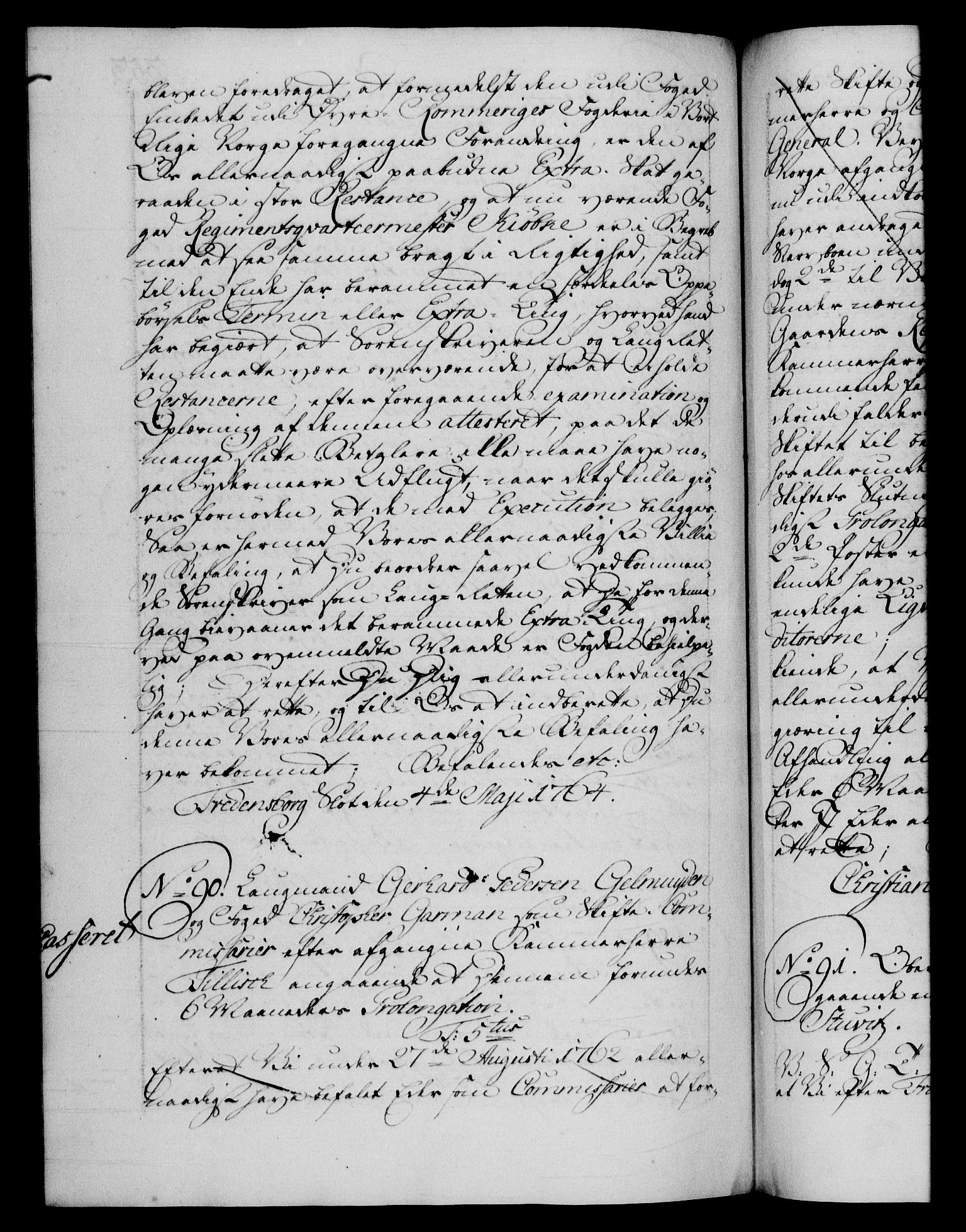Danske Kanselli 1572-1799, RA/EA-3023/F/Fc/Fca/Fcab/L0037: Norske tegnelser, 1762-1766, p. 353b