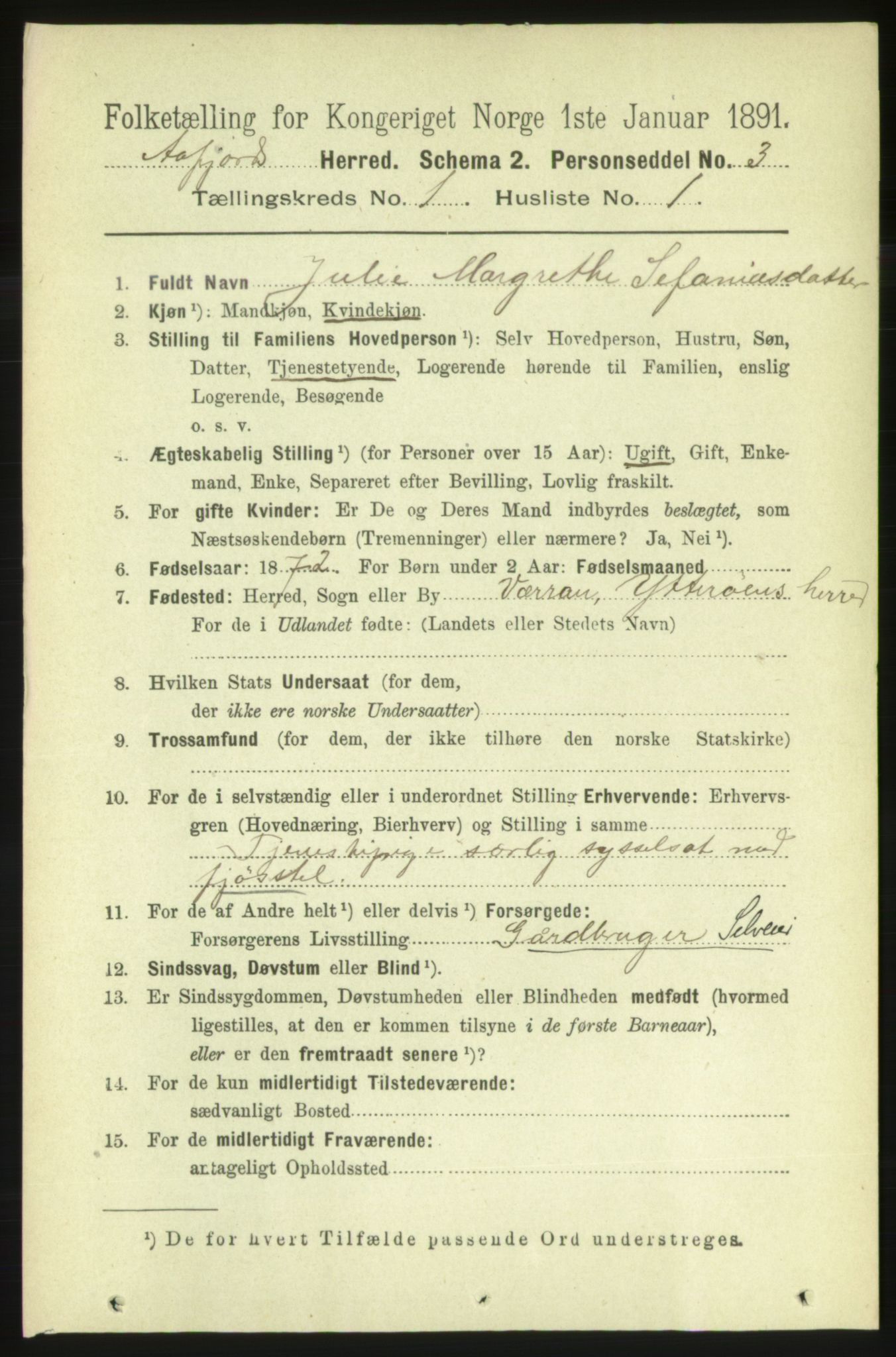 RA, 1891 census for 1630 Åfjord, 1891, p. 74