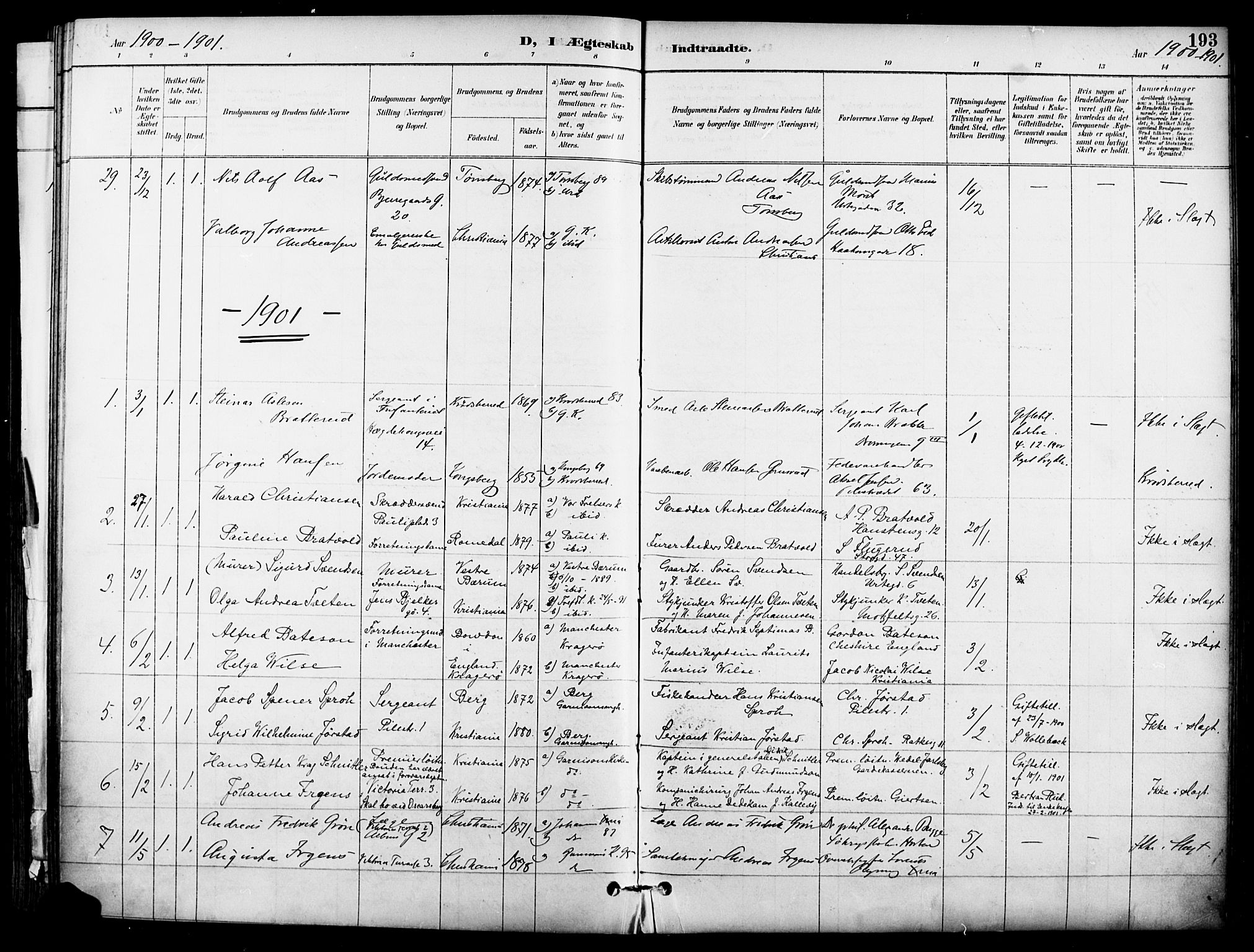 Garnisonsmenigheten Kirkebøker, SAO/A-10846/F/Fa/L0013: Parish register (official) no. 13, 1894-1904, p. 193