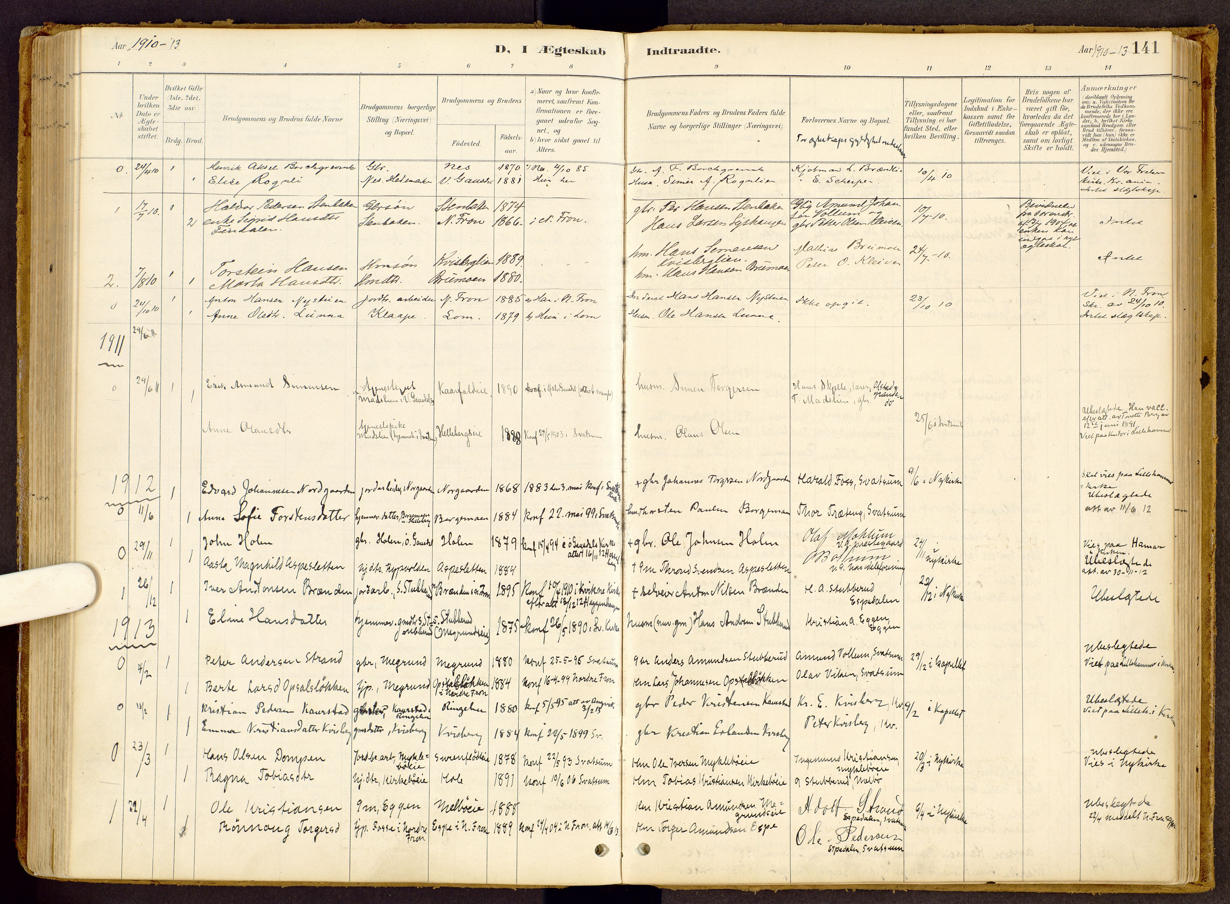Vestre Gausdal prestekontor, SAH/PREST-094/H/Ha/Haa/L0002: Parish register (official) no. 2, 1887-1918, p. 141