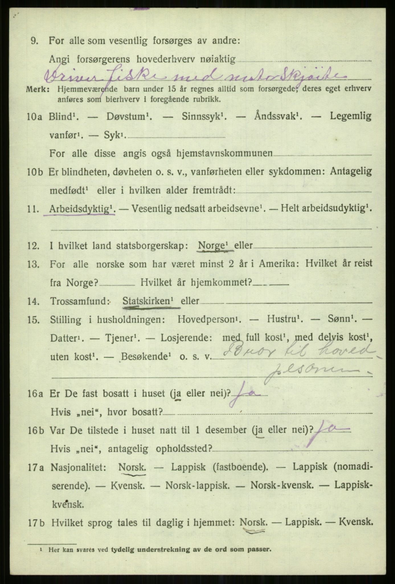 SATØ, 1920 census for Karlsøy, 1920, p. 4001