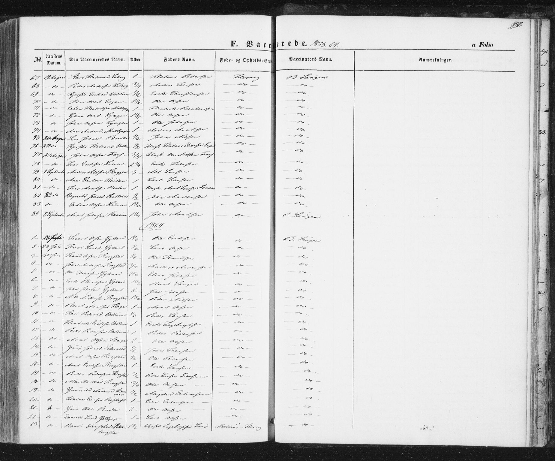 Ministerialprotokoller, klokkerbøker og fødselsregistre - Sør-Trøndelag, SAT/A-1456/692/L1103: Parish register (official) no. 692A03, 1849-1870, p. 280