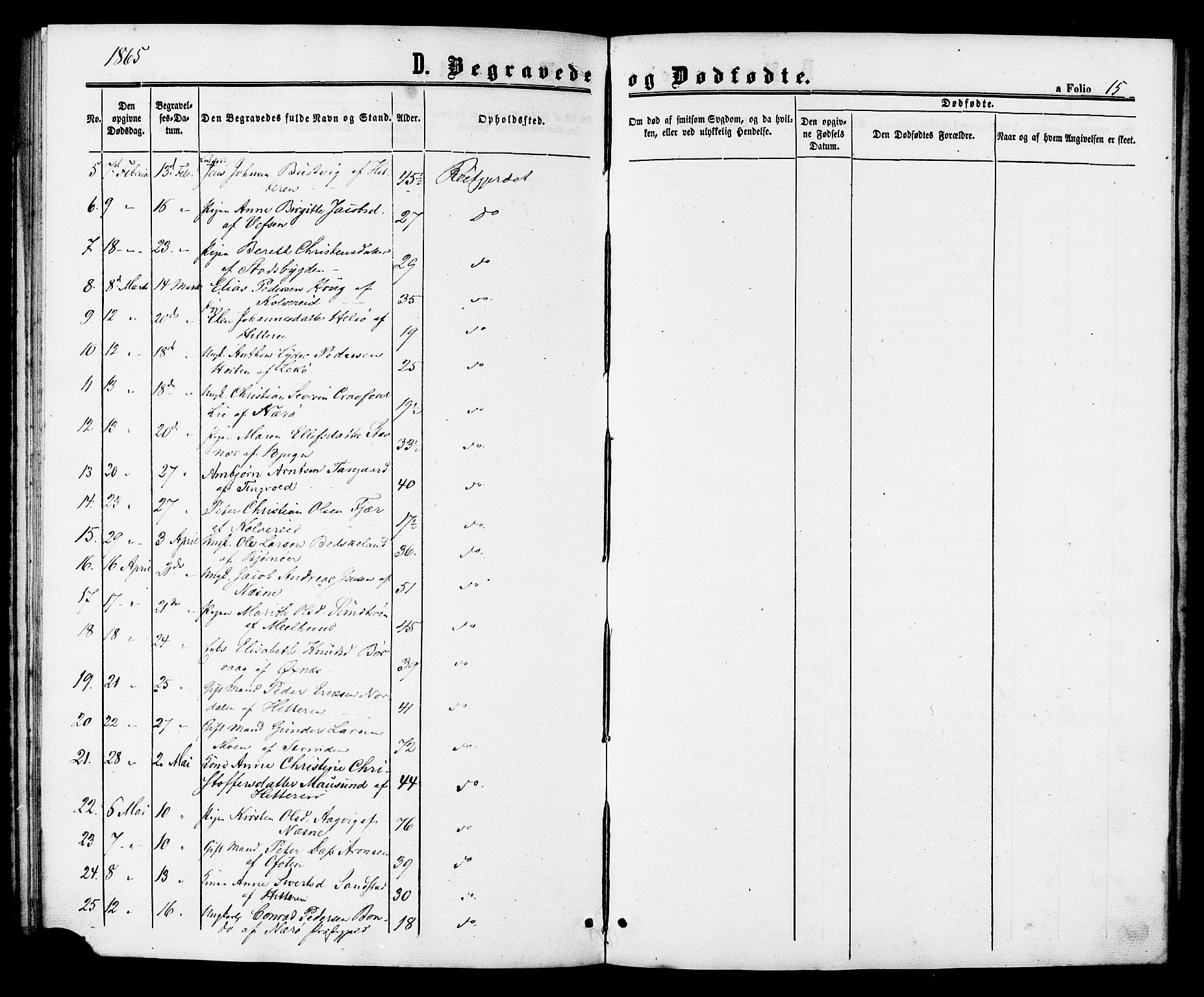 Ministerialprotokoller, klokkerbøker og fødselsregistre - Sør-Trøndelag, AV/SAT-A-1456/629/L0485: Parish register (official) no. 629A01, 1862-1869, p. 15