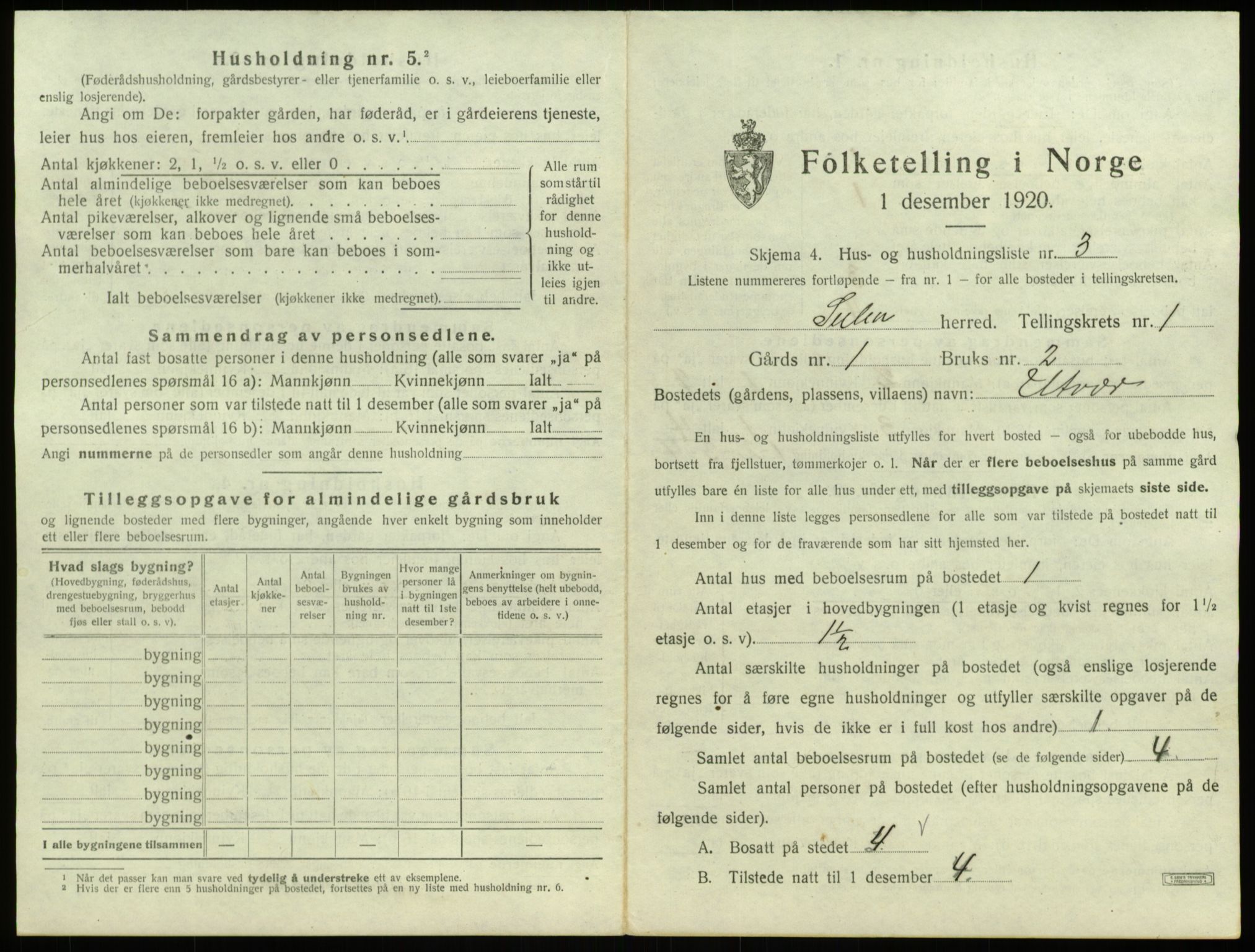 SAB, 1920 census for Solund, 1920, p. 47