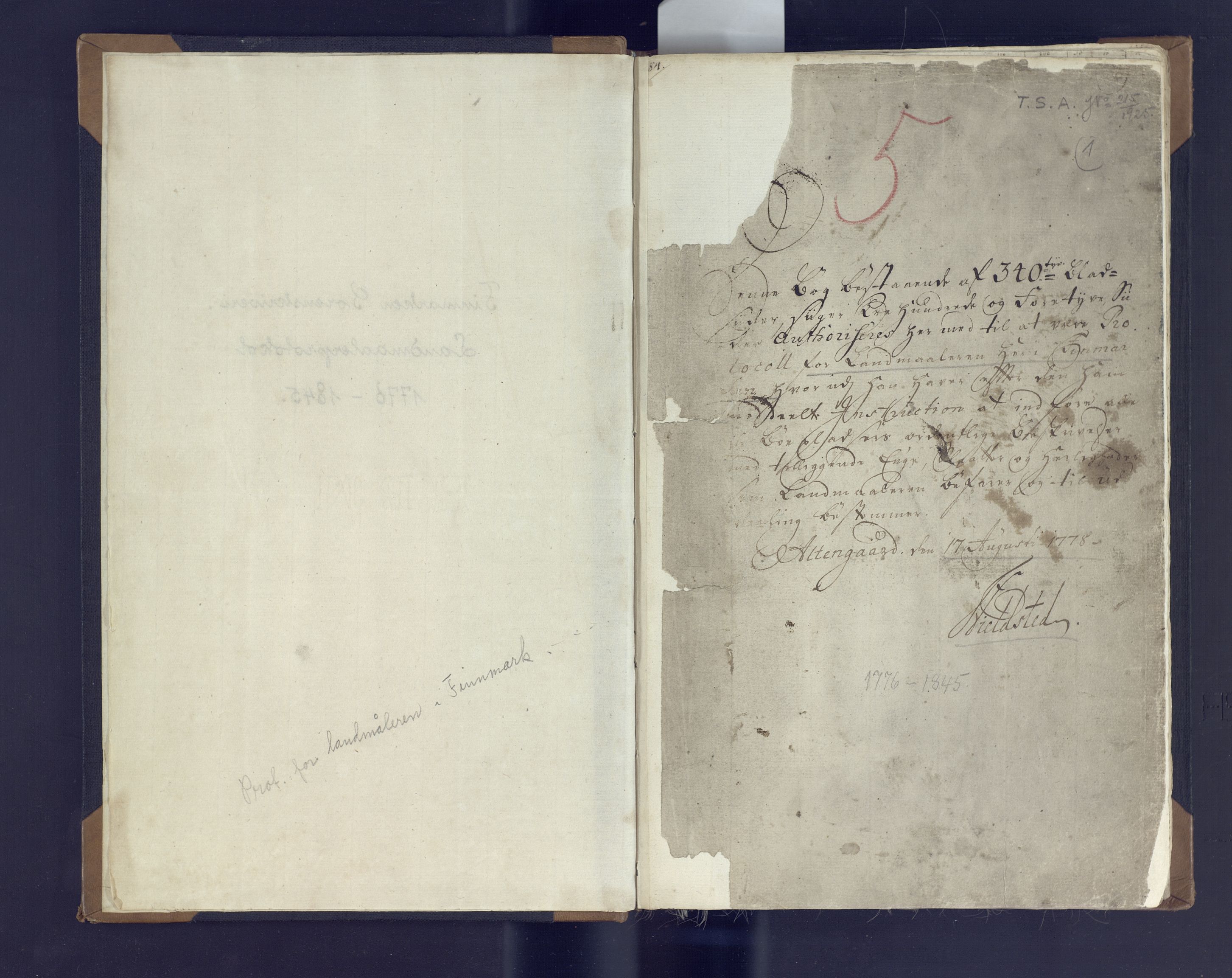 Fylkesmannen i Finnmark, AV/SATØ-S-1120/1Coa/L2882: Landmålerprotokoll (i nærmagasinet/skannet), 1776-1845, p. 4