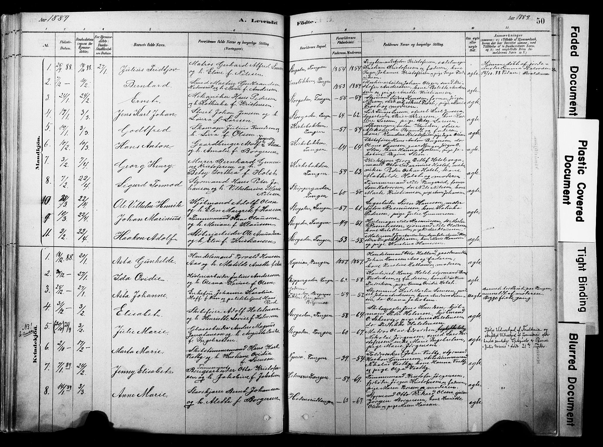 Strømsø kirkebøker, AV/SAKO-A-246/F/Fb/L0006: Parish register (official) no. II 6, 1879-1910, p. 50