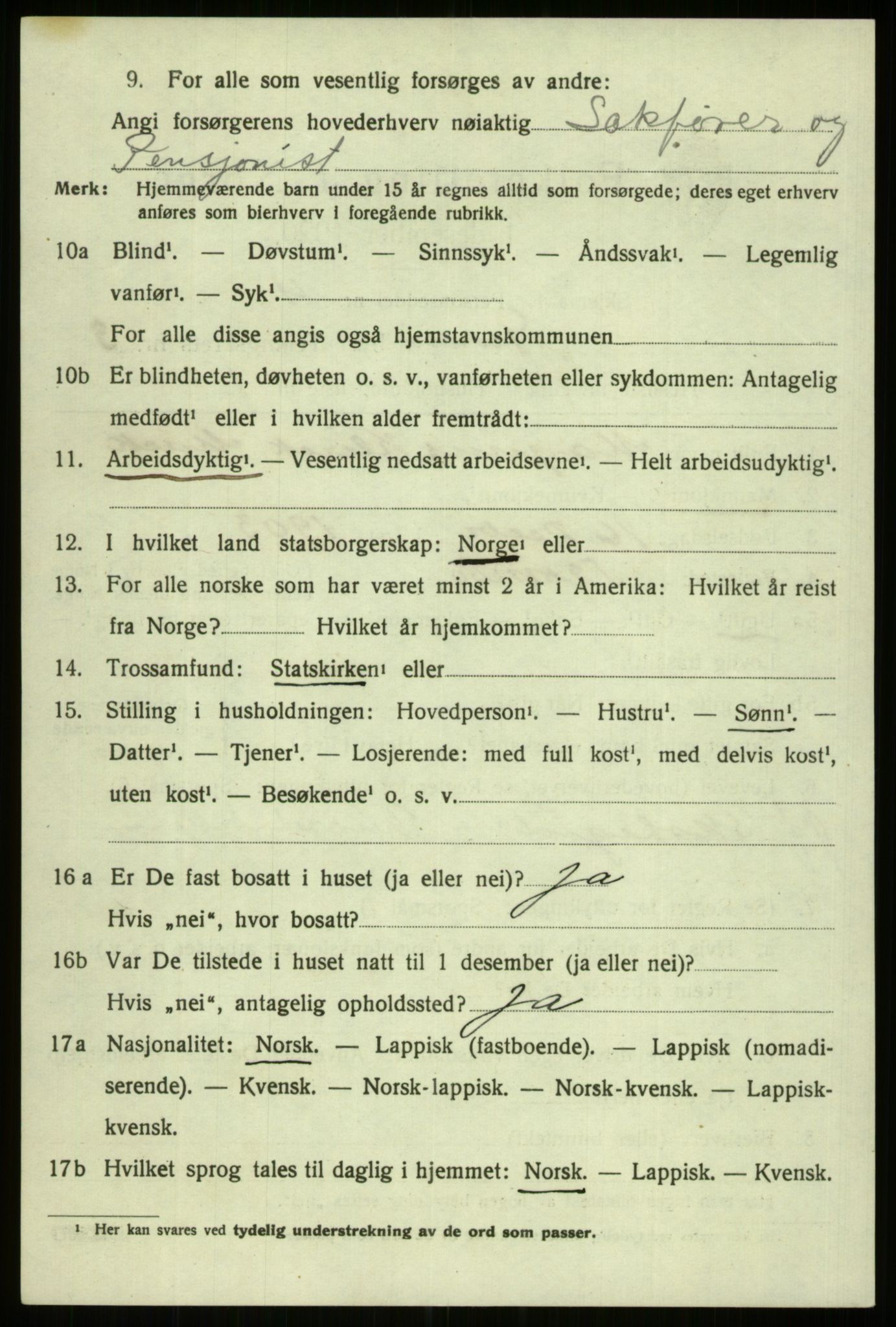 SATØ, 1920 census for Tromsø, 1920, p. 11600