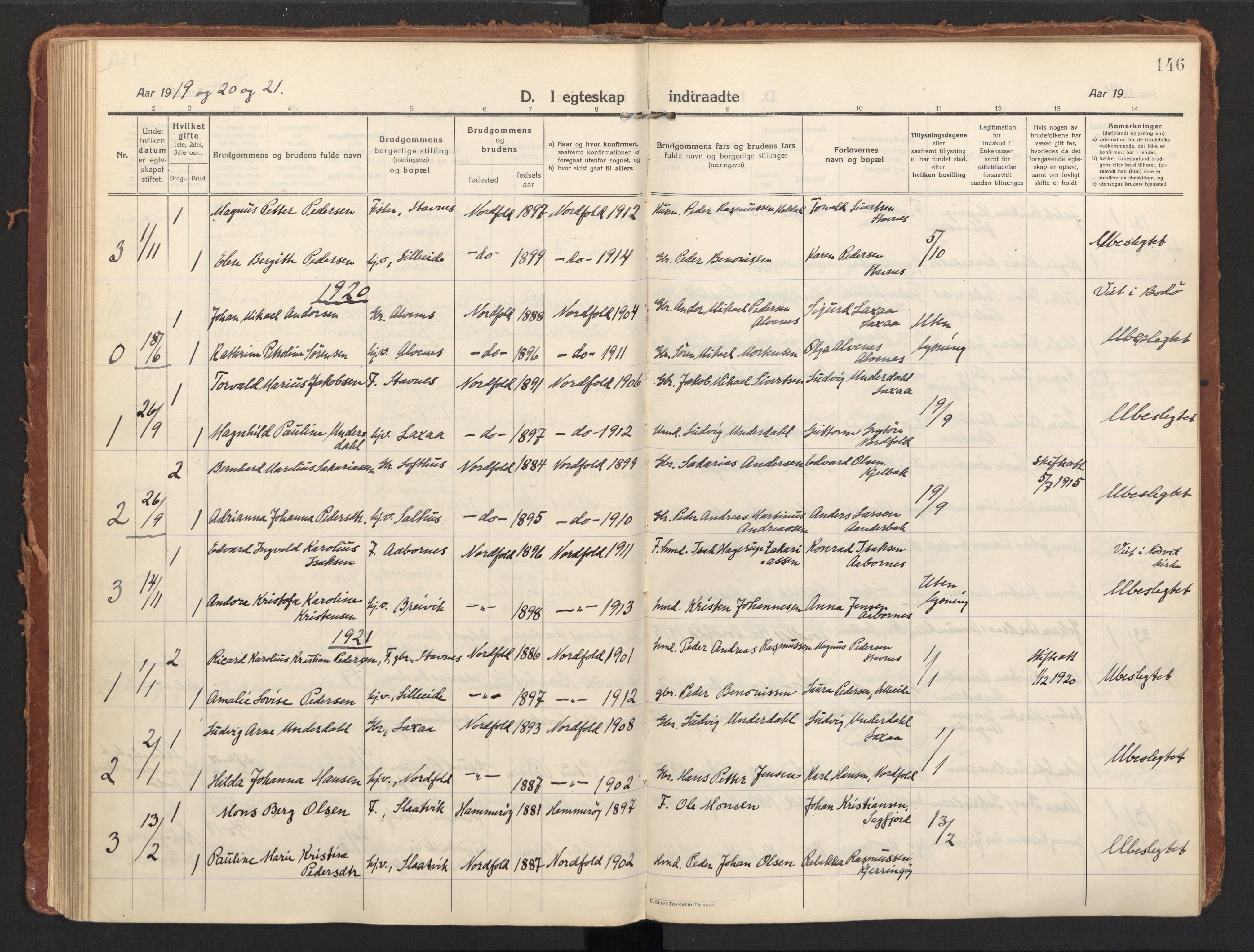 Ministerialprotokoller, klokkerbøker og fødselsregistre - Nordland, AV/SAT-A-1459/858/L0833: Parish register (official) no. 858A03, 1916-1934, p. 146