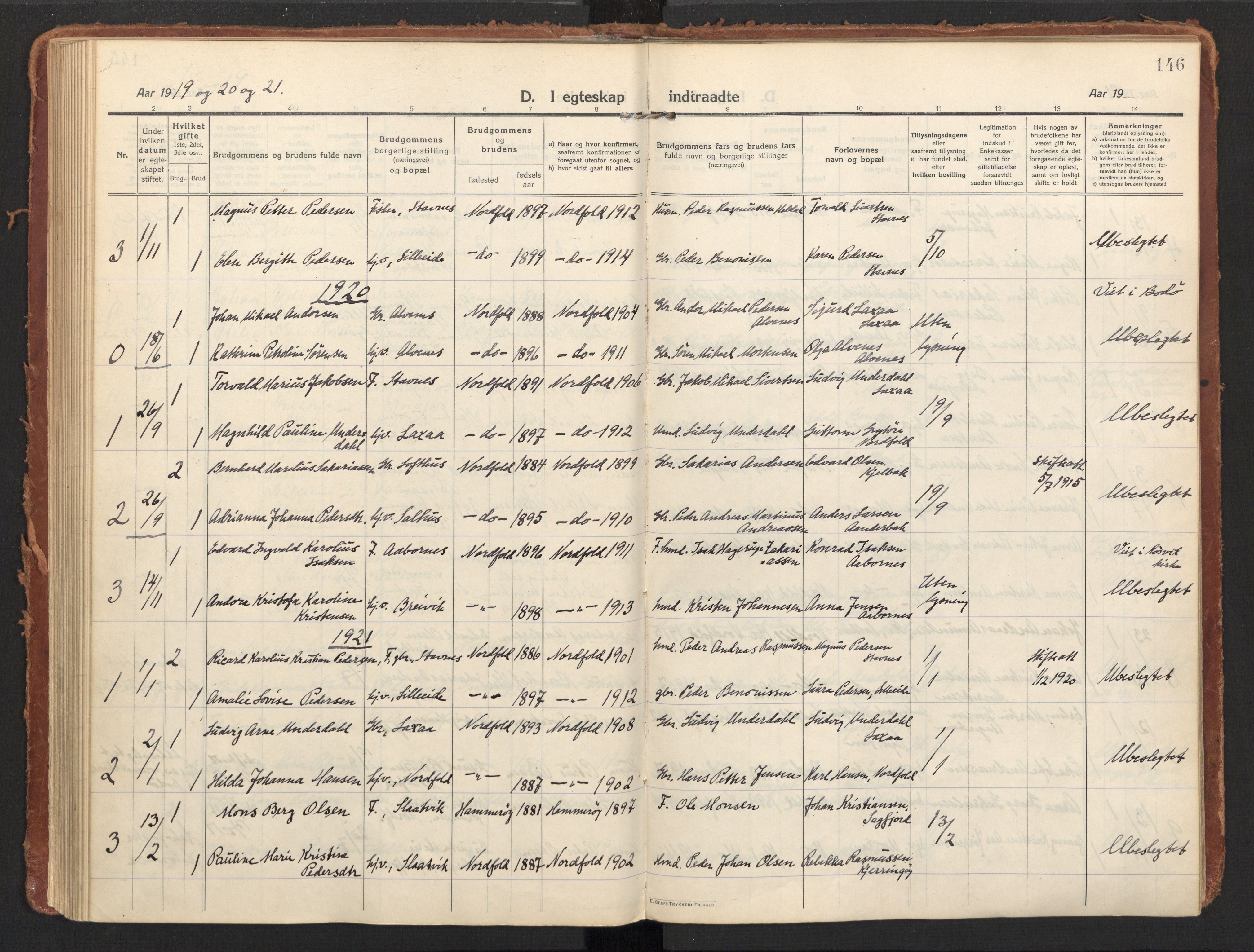 Ministerialprotokoller, klokkerbøker og fødselsregistre - Nordland, SAT/A-1459/858/L0833: Parish register (official) no. 858A03, 1916-1934, p. 146