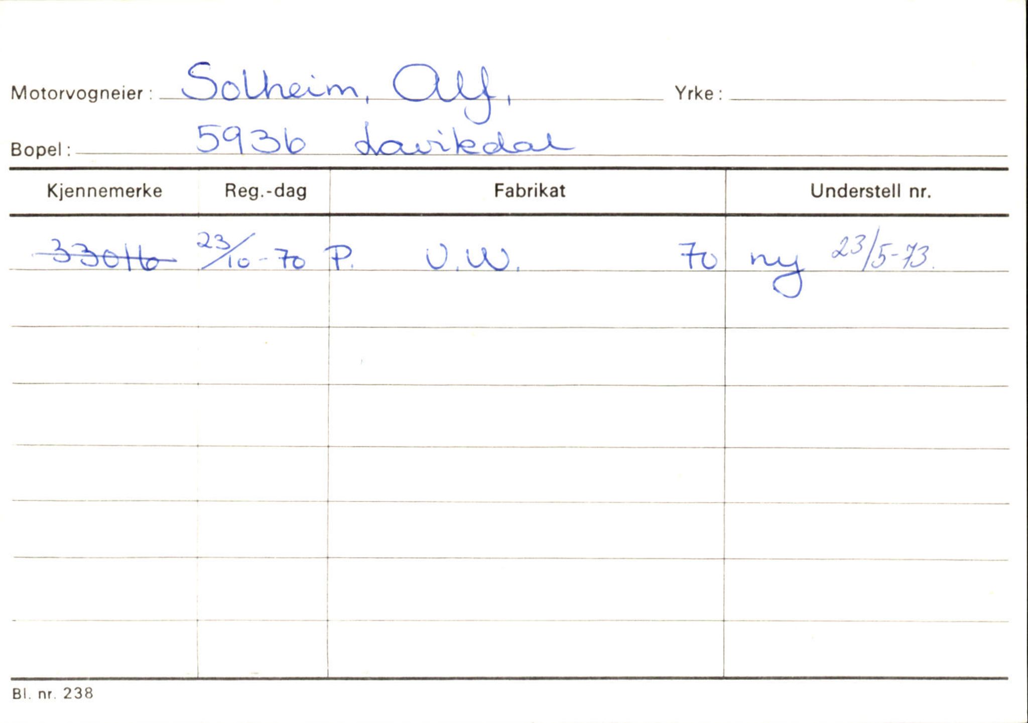 Statens vegvesen, Sogn og Fjordane vegkontor, AV/SAB-A-5301/4/F/L0131: Eigarregister Høyanger P-Å. Stryn S-Å, 1945-1975, p. 305