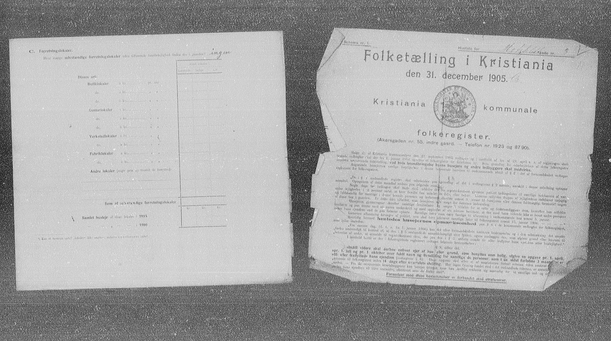 OBA, Municipal Census 1905 for Kristiania, 1905, p. 34605