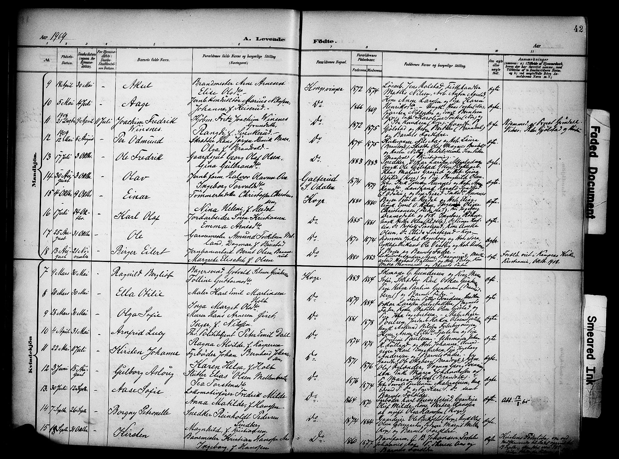 Vinger prestekontor, AV/SAH-PREST-024/H/Ha/Haa/L0016: Parish register (official) no. 16, 1898-1920, p. 42