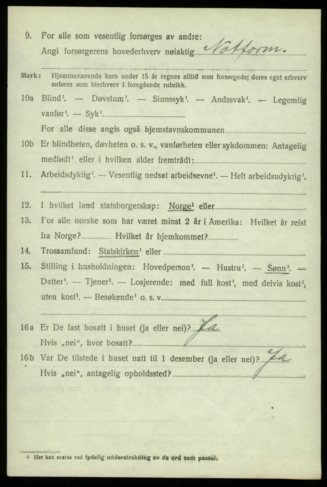 SAB, 1920 census for Fjell, 1920, p. 4087