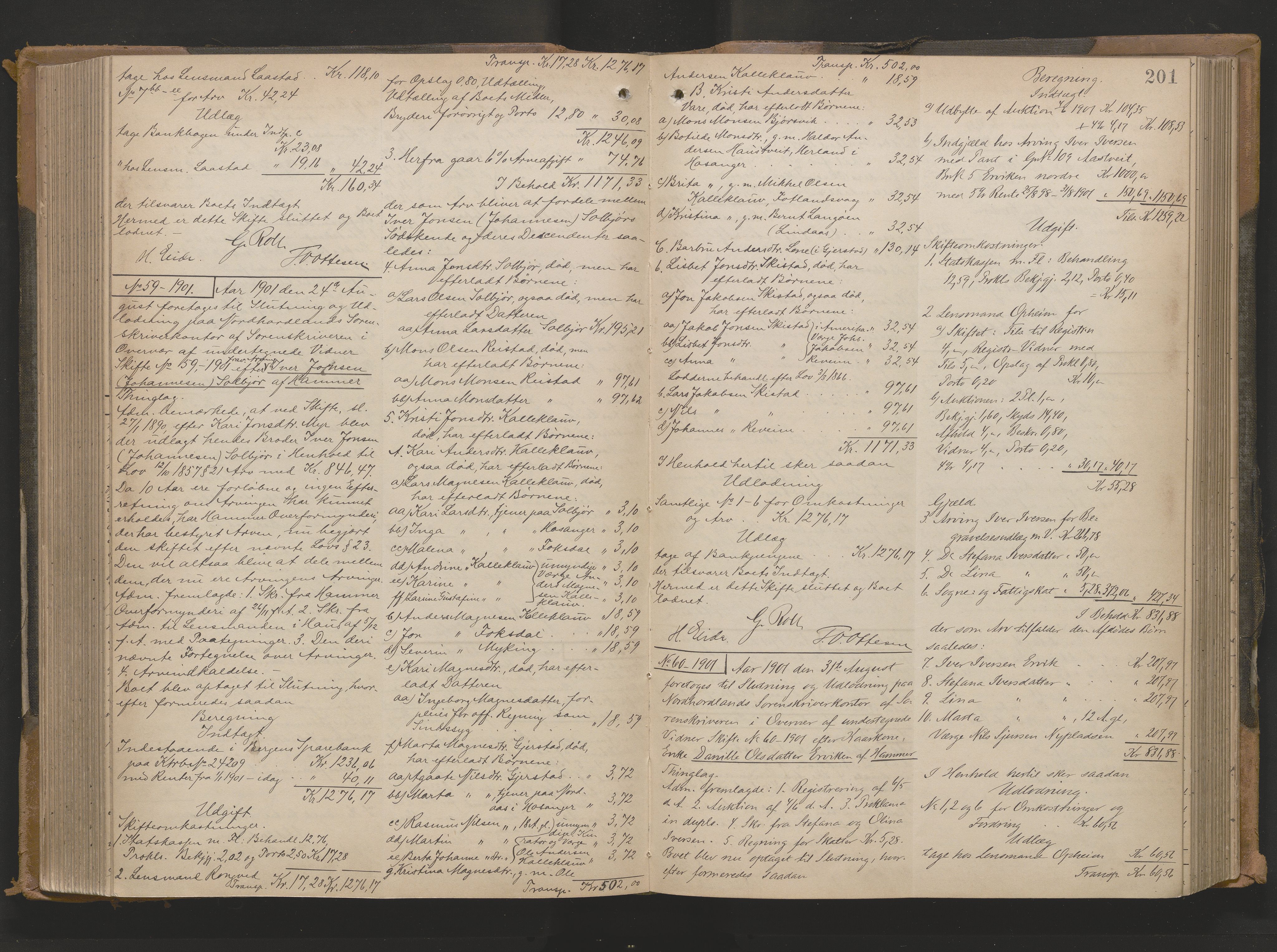 Nordhordland sorenskrivar, AV/SAB-A-2901/1/H/Hd/Hda/L0012: Skifteutlodningsprotokollar, 1897-1906, p. 201
