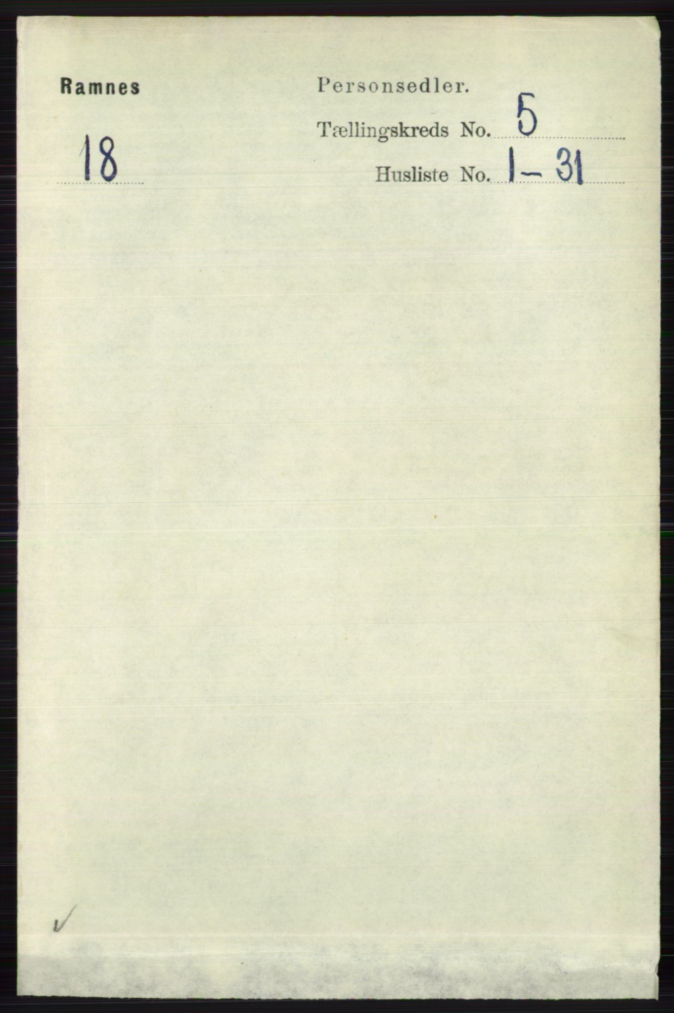 RA, 1891 census for 0718 Ramnes, 1891, p. 2543