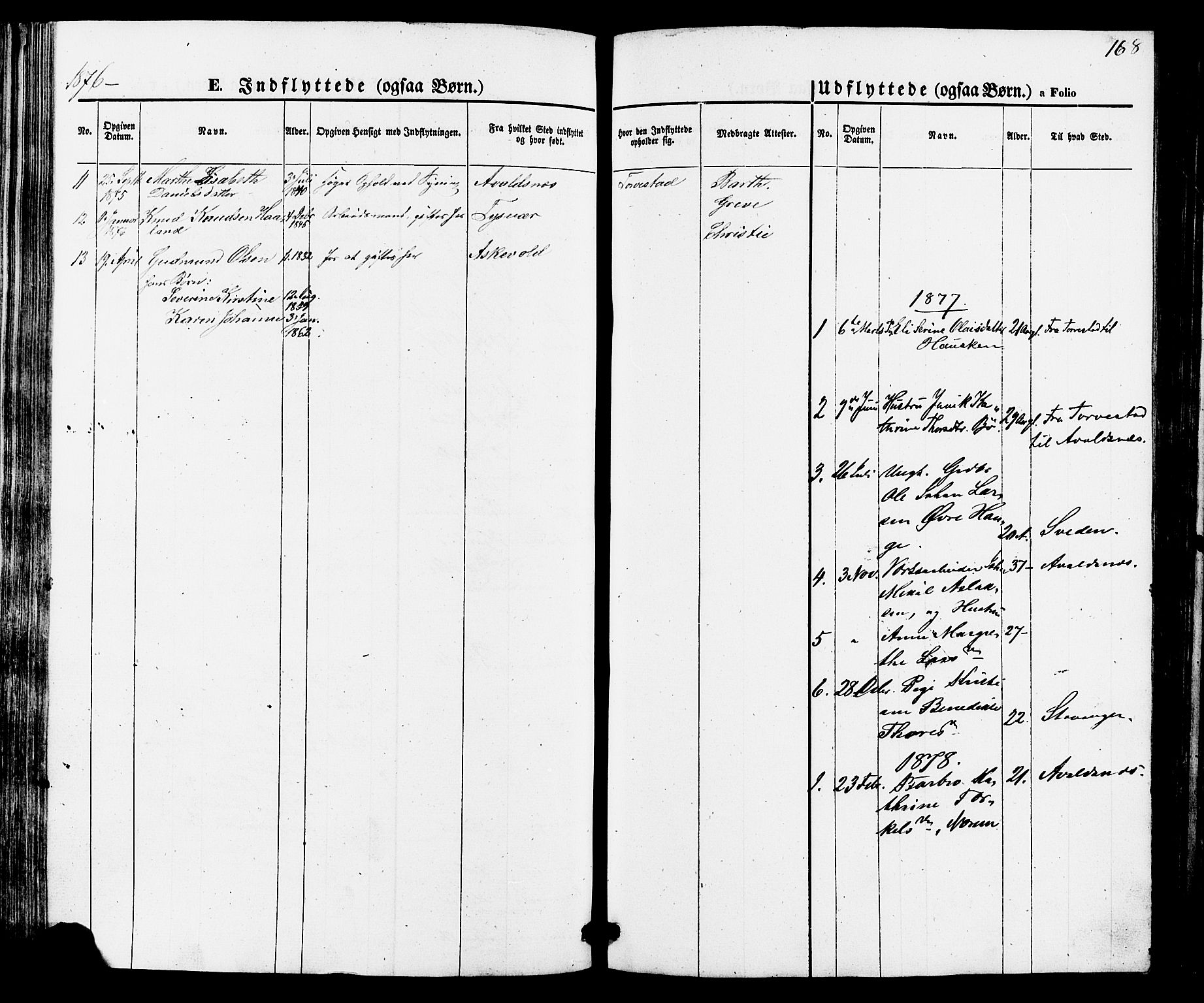 Torvastad sokneprestkontor, AV/SAST-A -101857/H/Ha/Haa/L0010: Parish register (official) no. A 10, 1857-1878, p. 168