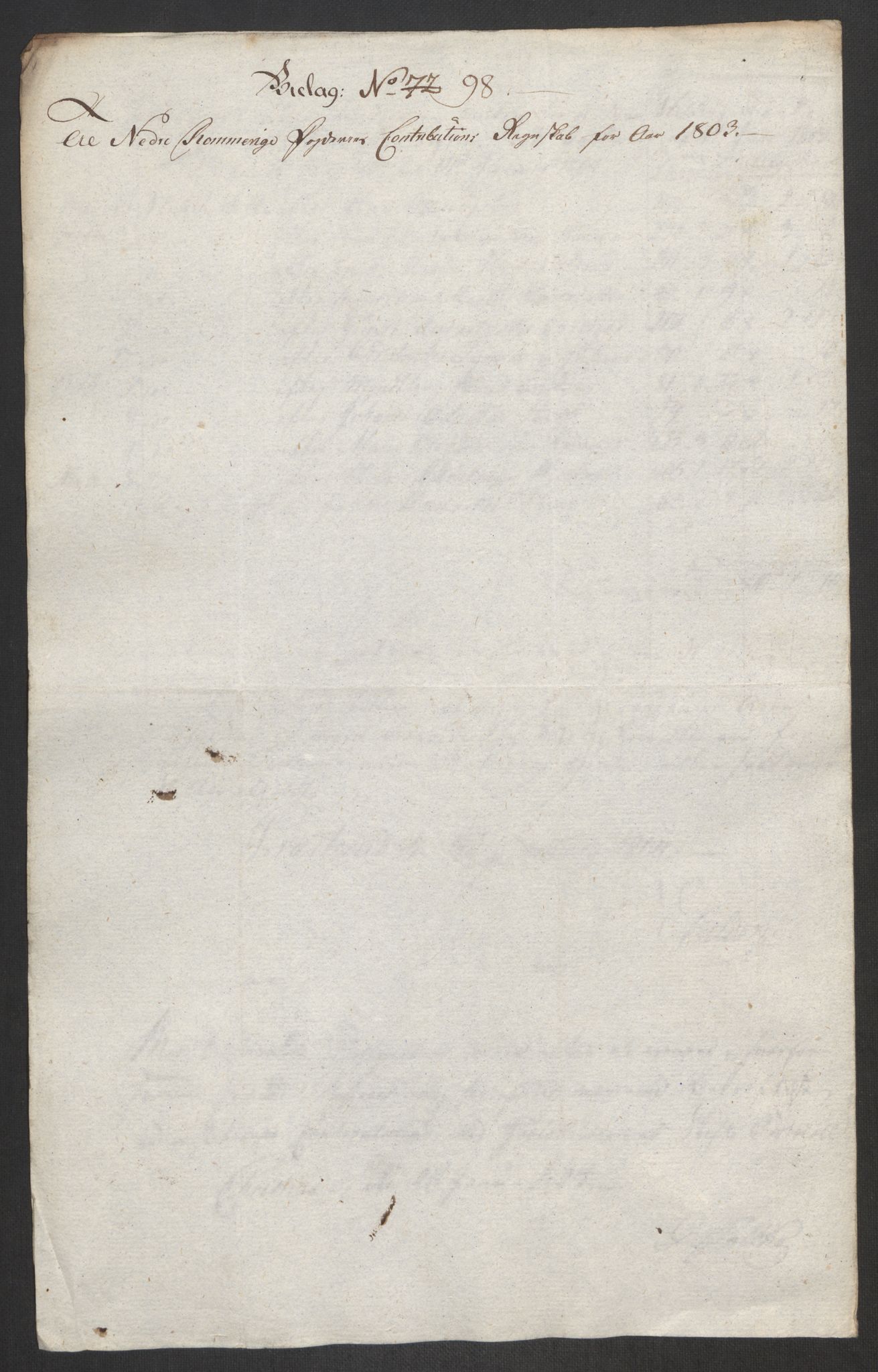 Rentekammeret inntil 1814, Reviderte regnskaper, Fogderegnskap, RA/EA-4092/R11/L0679: Fogderegnskap Nedre Romerike, 1803, p. 270