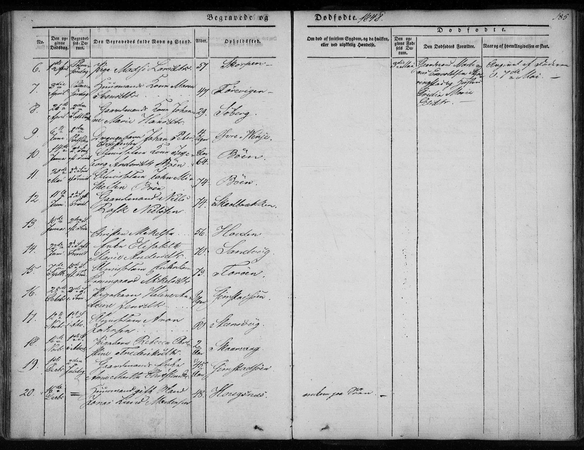 Ministerialprotokoller, klokkerbøker og fødselsregistre - Nordland, SAT/A-1459/891/L1299: Parish register (official) no. 891A04, 1841-1856, p. 185