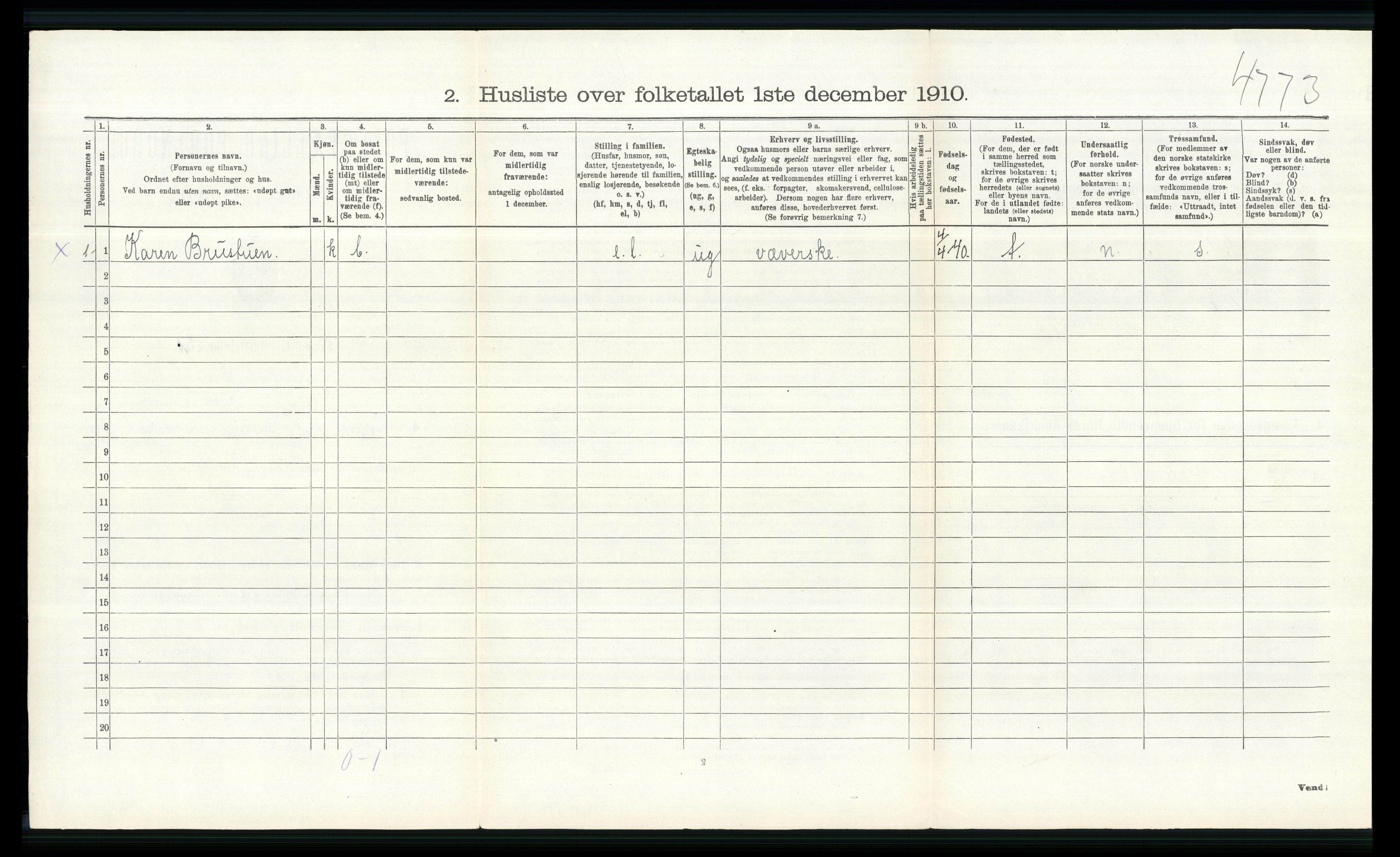 RA, 1910 census for Øyer, 1910, p. 330