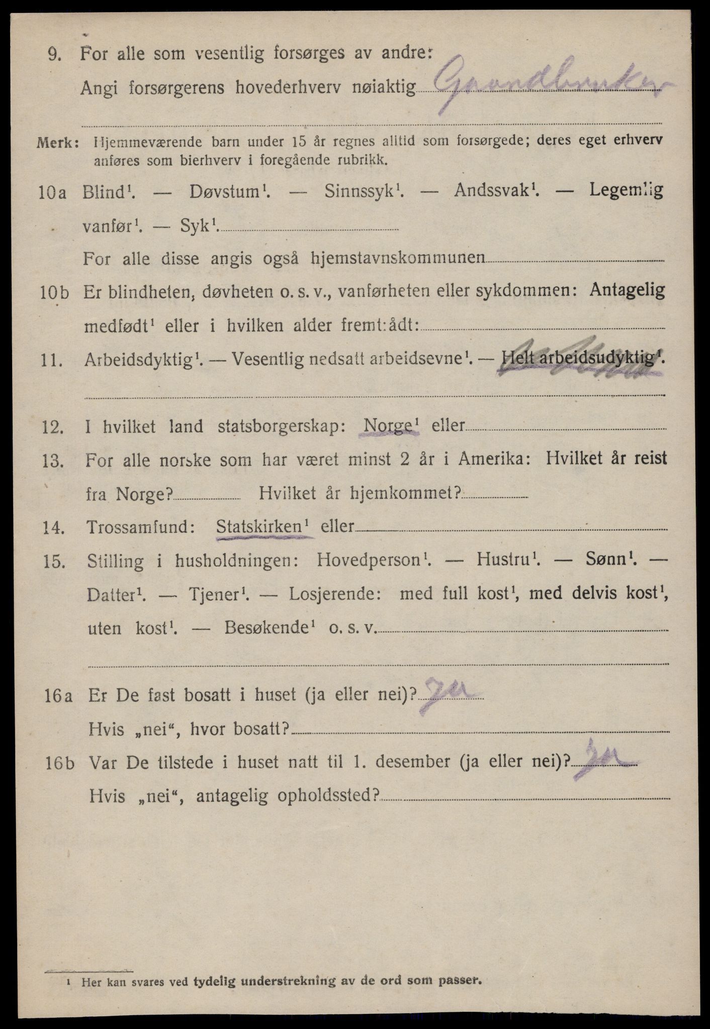 SAT, 1920 census for Borgund, 1920, p. 18097