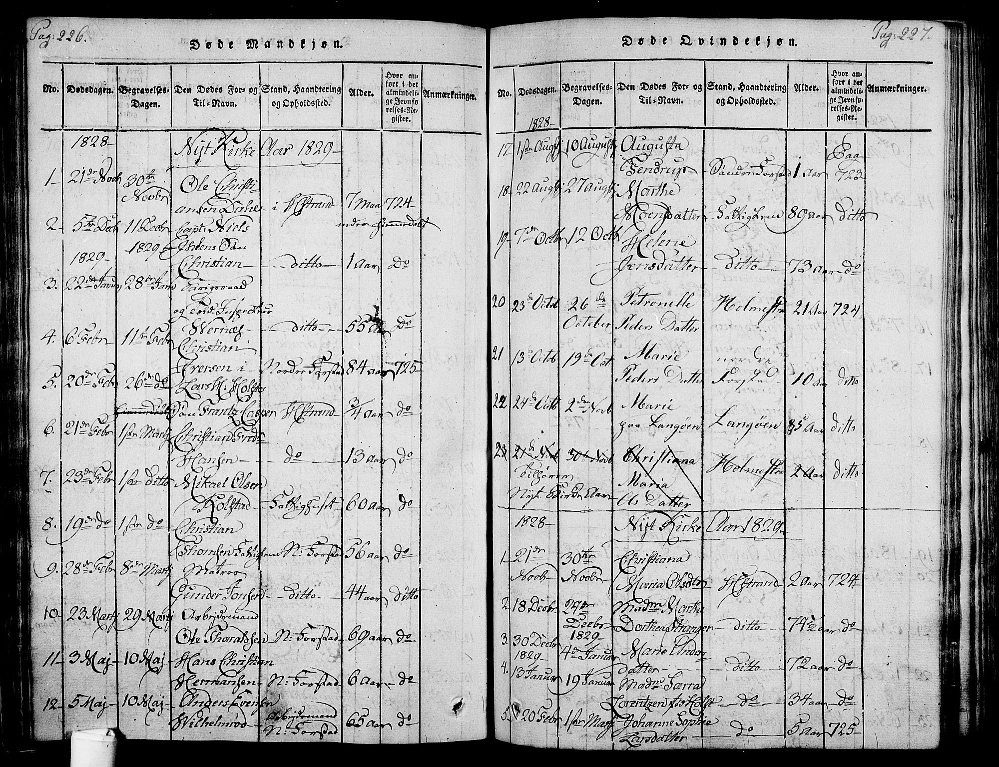 Holmestrand kirkebøker, AV/SAKO-A-346/F/Fa/L0001: Parish register (official) no. 1, 1814-1840, p. 226-227