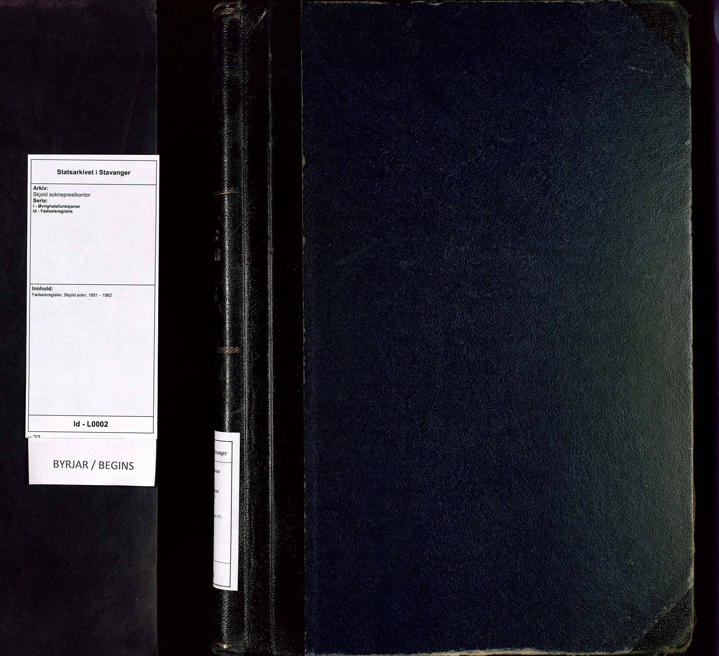 Skjold sokneprestkontor, SAST/A-101847/I/Id/L0002: Birth register no. 2, 1951-1982
