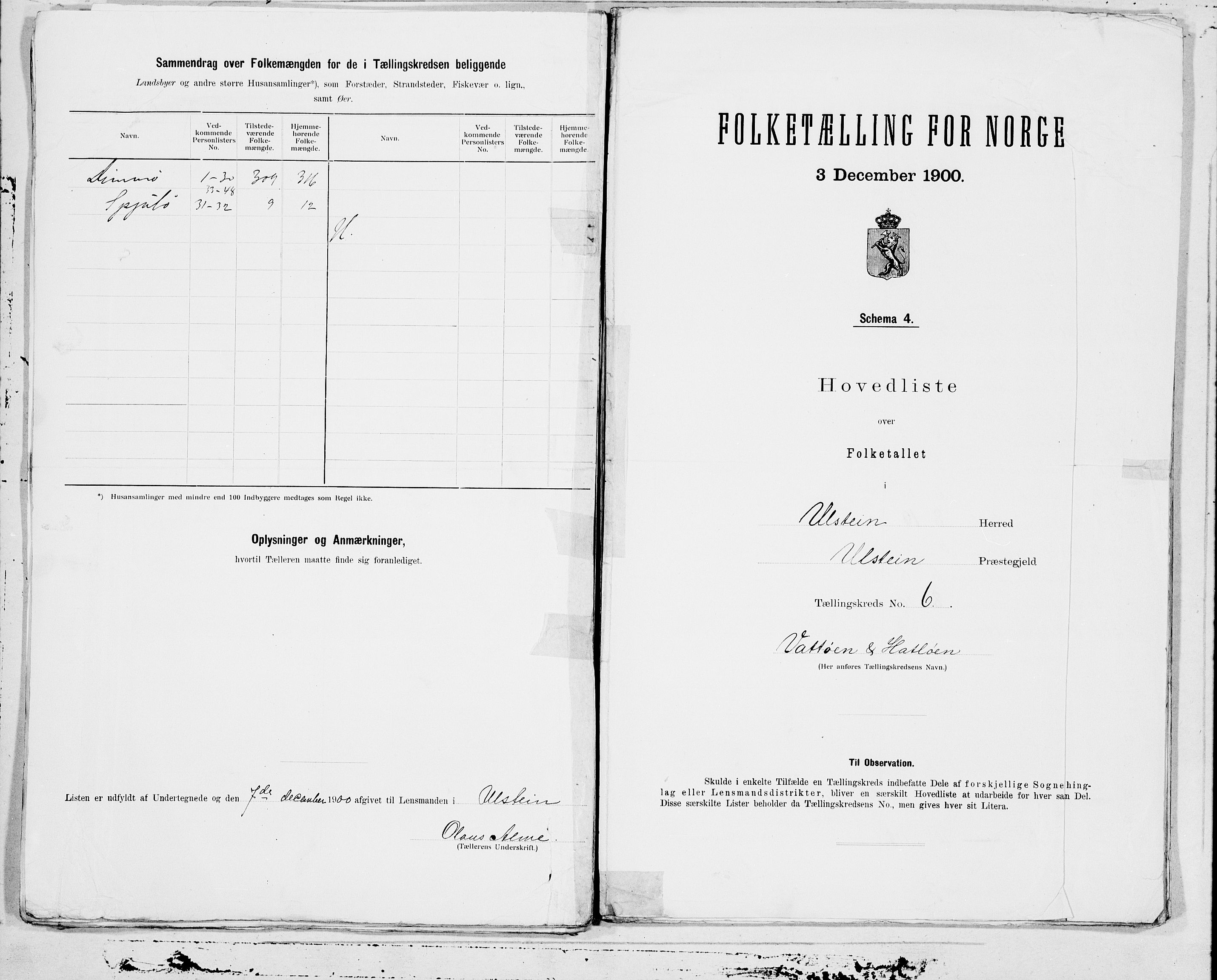 SAT, 1900 census for Ulstein, 1900, p. 12