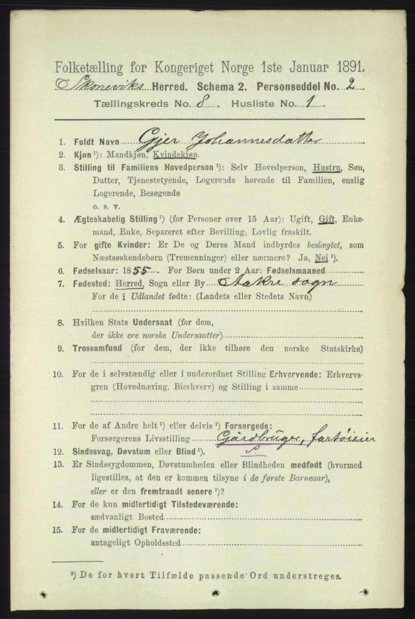 RA, 1891 census for 1212 Skånevik, 1891, p. 2181