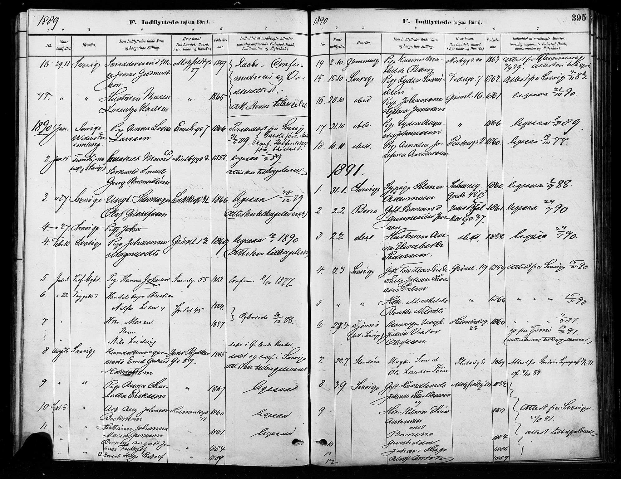 Grønland prestekontor Kirkebøker, AV/SAO-A-10848/F/Fa/L0008: Parish register (official) no. 8, 1881-1893, p. 395