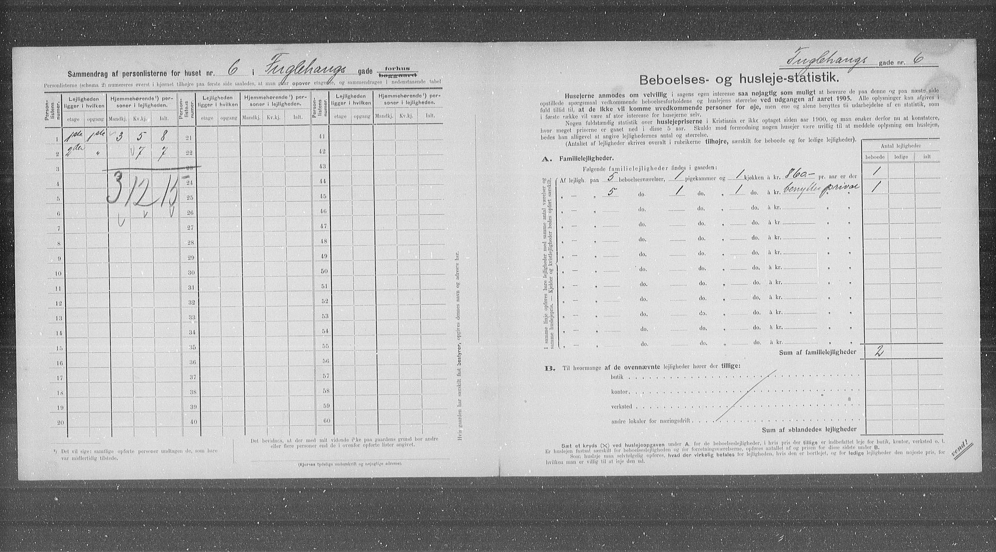 OBA, Municipal Census 1905 for Kristiania, 1905, p. 14686