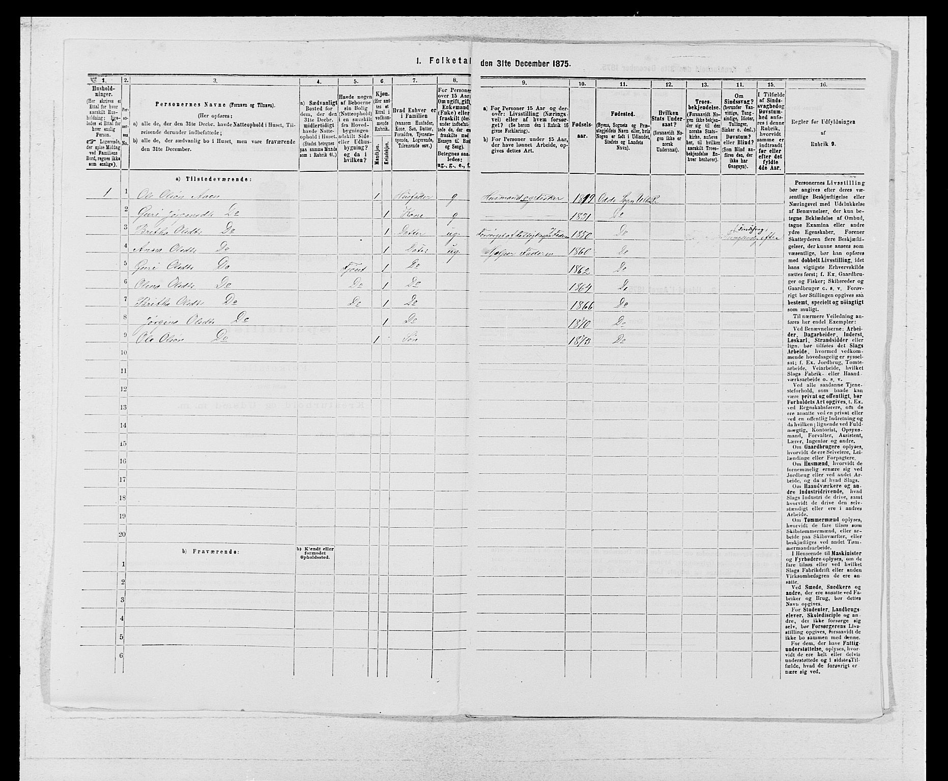 SAB, 1875 census for 1230P Ullensvang, 1875, p. 508