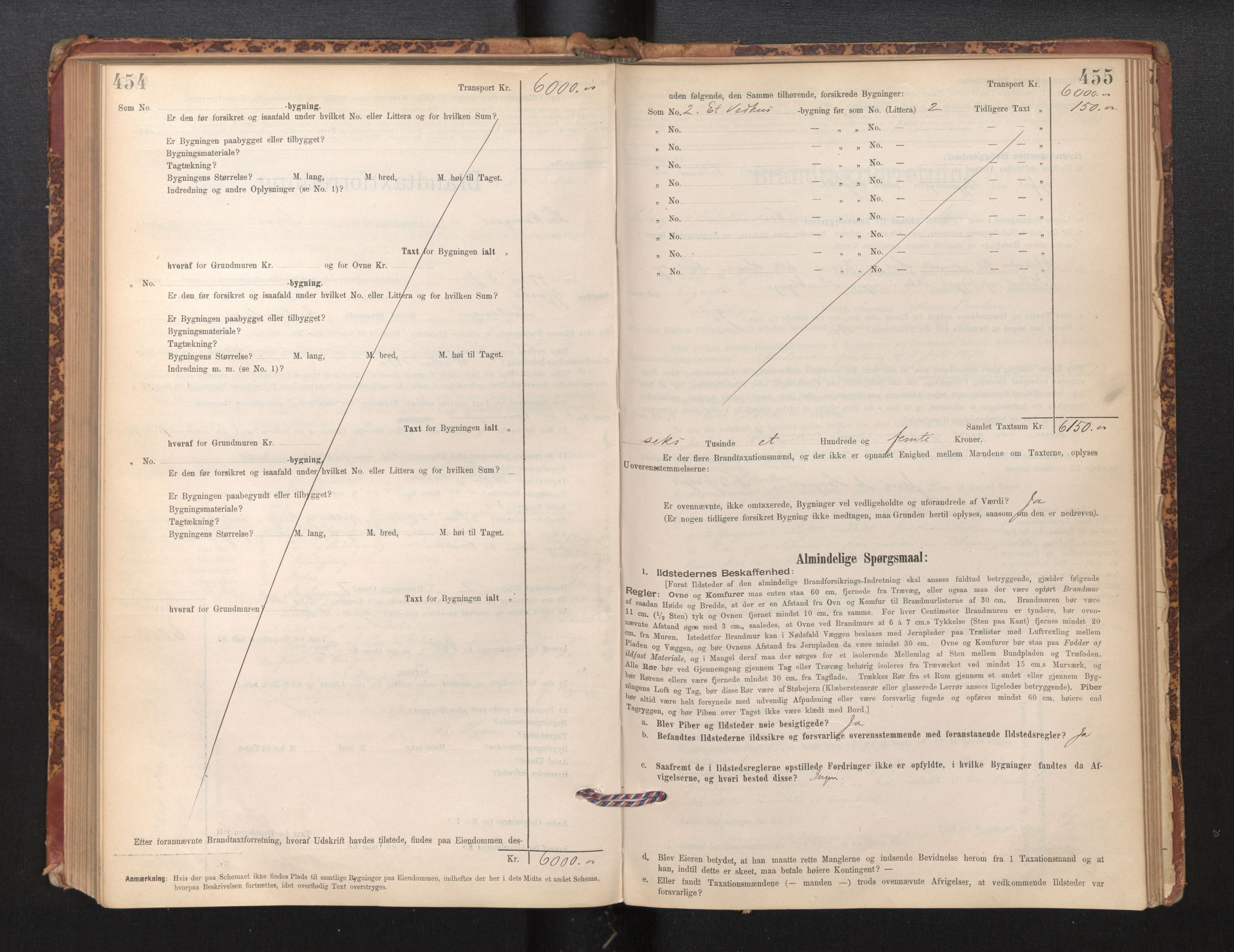 Lensmannen i Leikanger, AV/SAB-A-29201/0012/L0004: Branntakstprotokoll, skjematakst, 1894-1903, p. 454-455