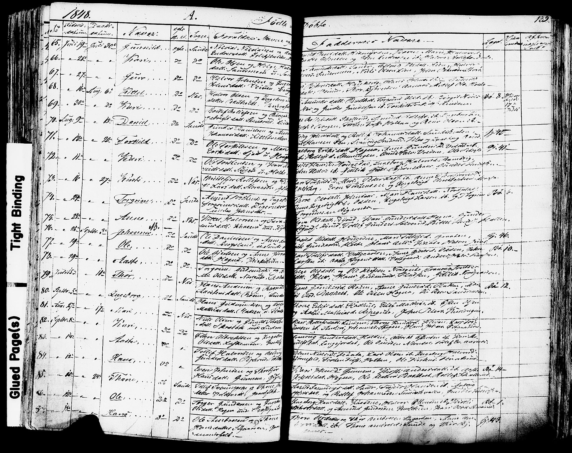 Sauherad kirkebøker, AV/SAKO-A-298/F/Fa/L0006: Parish register (official) no. I 6, 1827-1850, p. 132