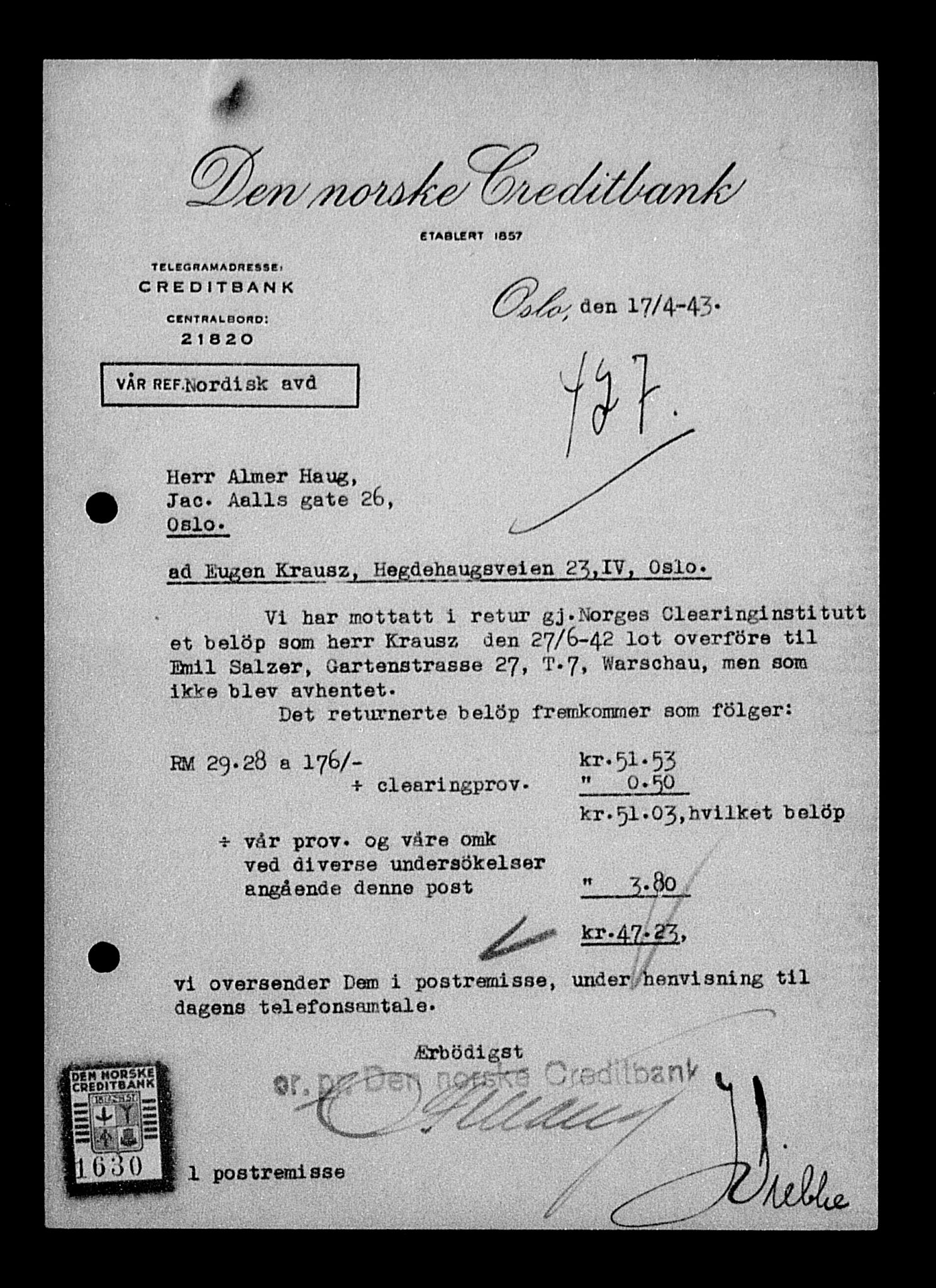 Justisdepartementet, Tilbakeføringskontoret for inndratte formuer, RA/S-1564/H/Hc/Hcc/L0953: --, 1945-1947, p. 77