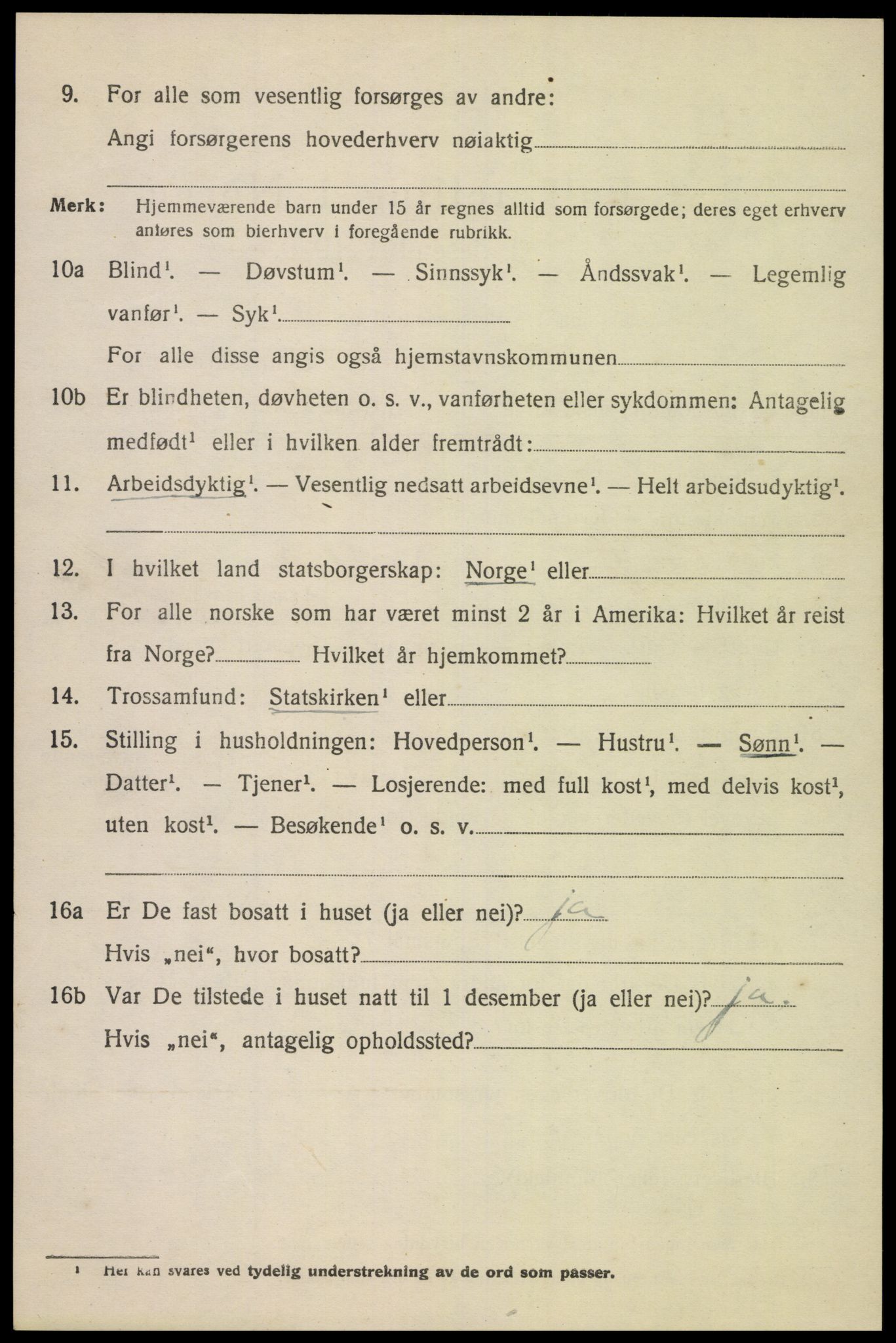 SAK, 1920 census for Gyland, 1920, p. 1035