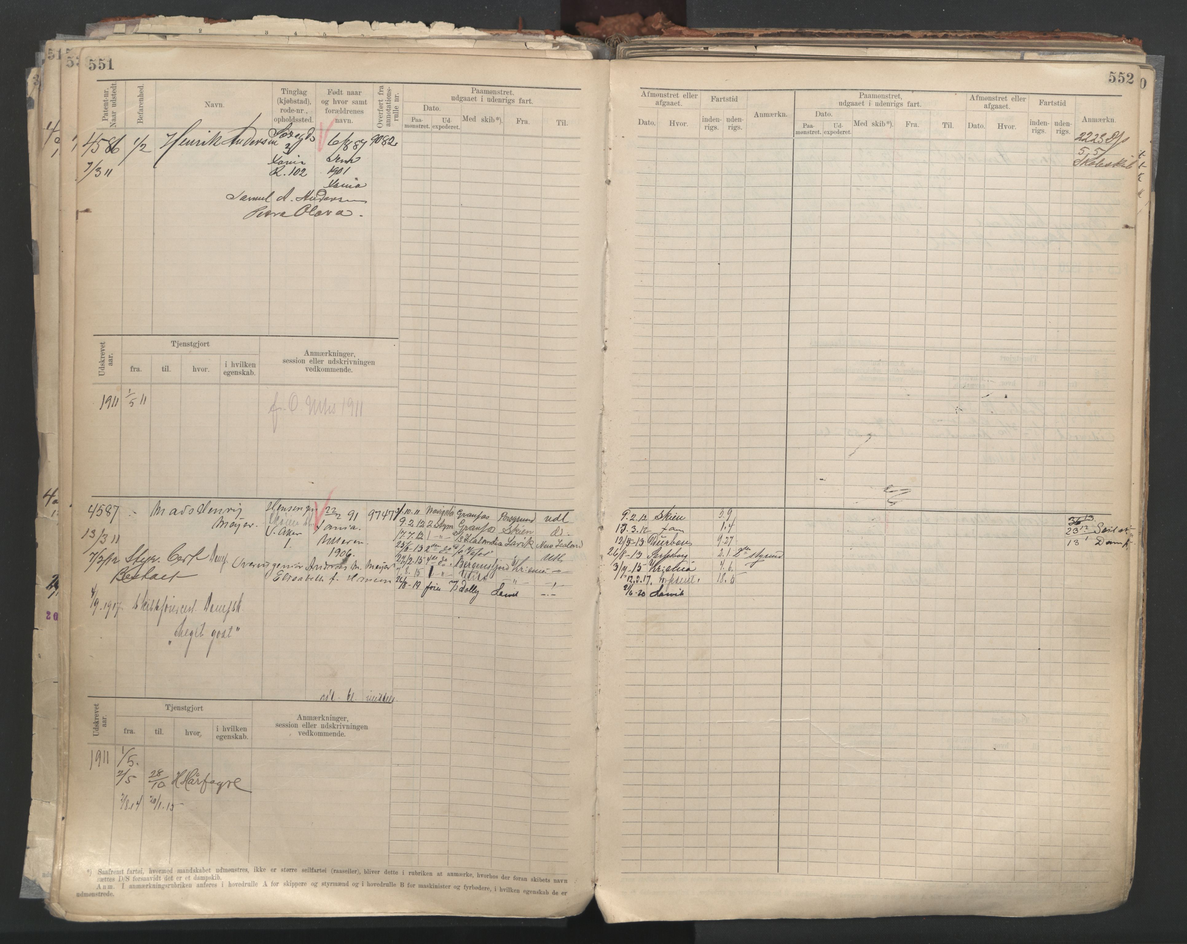 Oslo sjømannskontor, AV/SAO-A-10595/F/Fc/L0004: Hovedrulle, 1904, p. 551-552