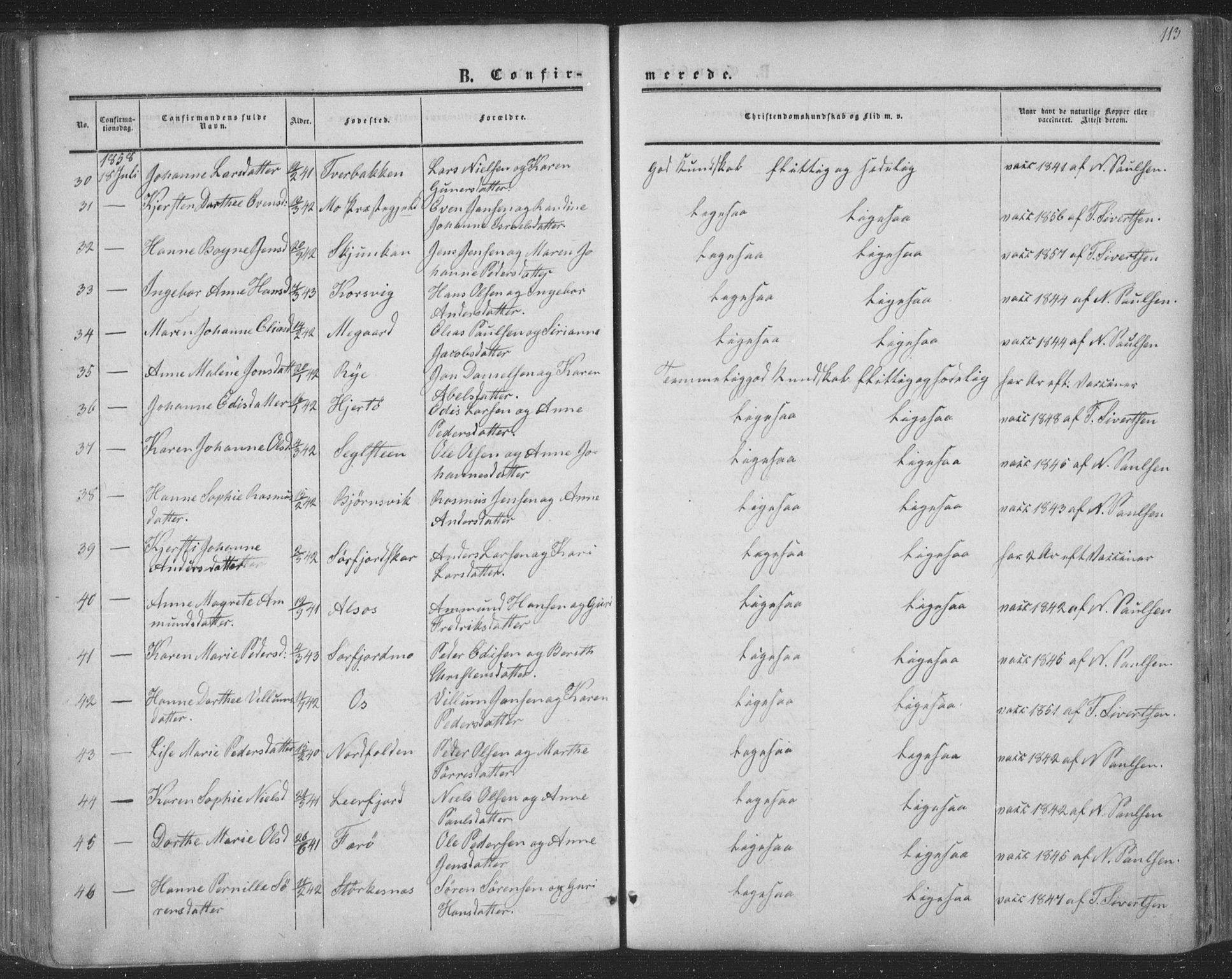 Ministerialprotokoller, klokkerbøker og fødselsregistre - Nordland, AV/SAT-A-1459/853/L0770: Parish register (official) no. 853A09, 1857-1870, p. 113