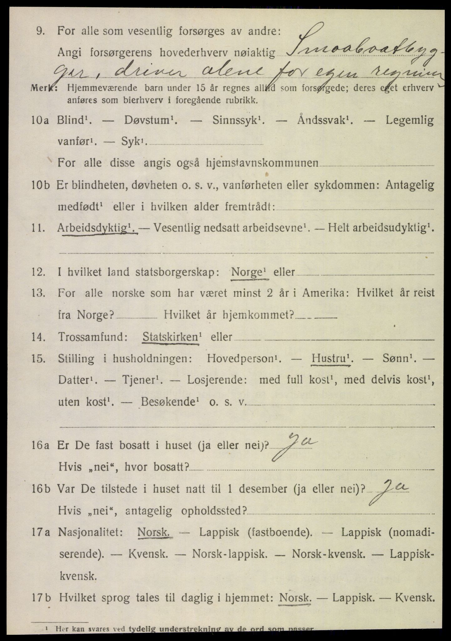 SAT, 1920 census for Hemnes, 1920, p. 6523