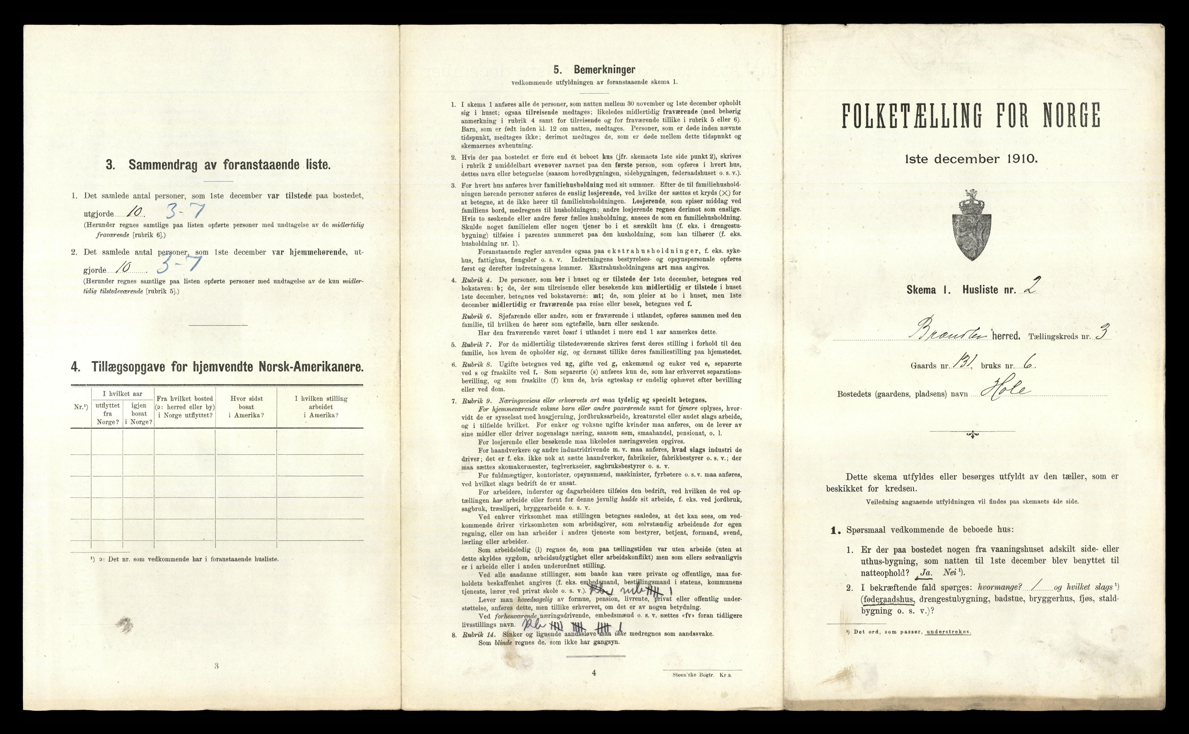 RA, 1910 census for Brandbu, 1910, p. 992