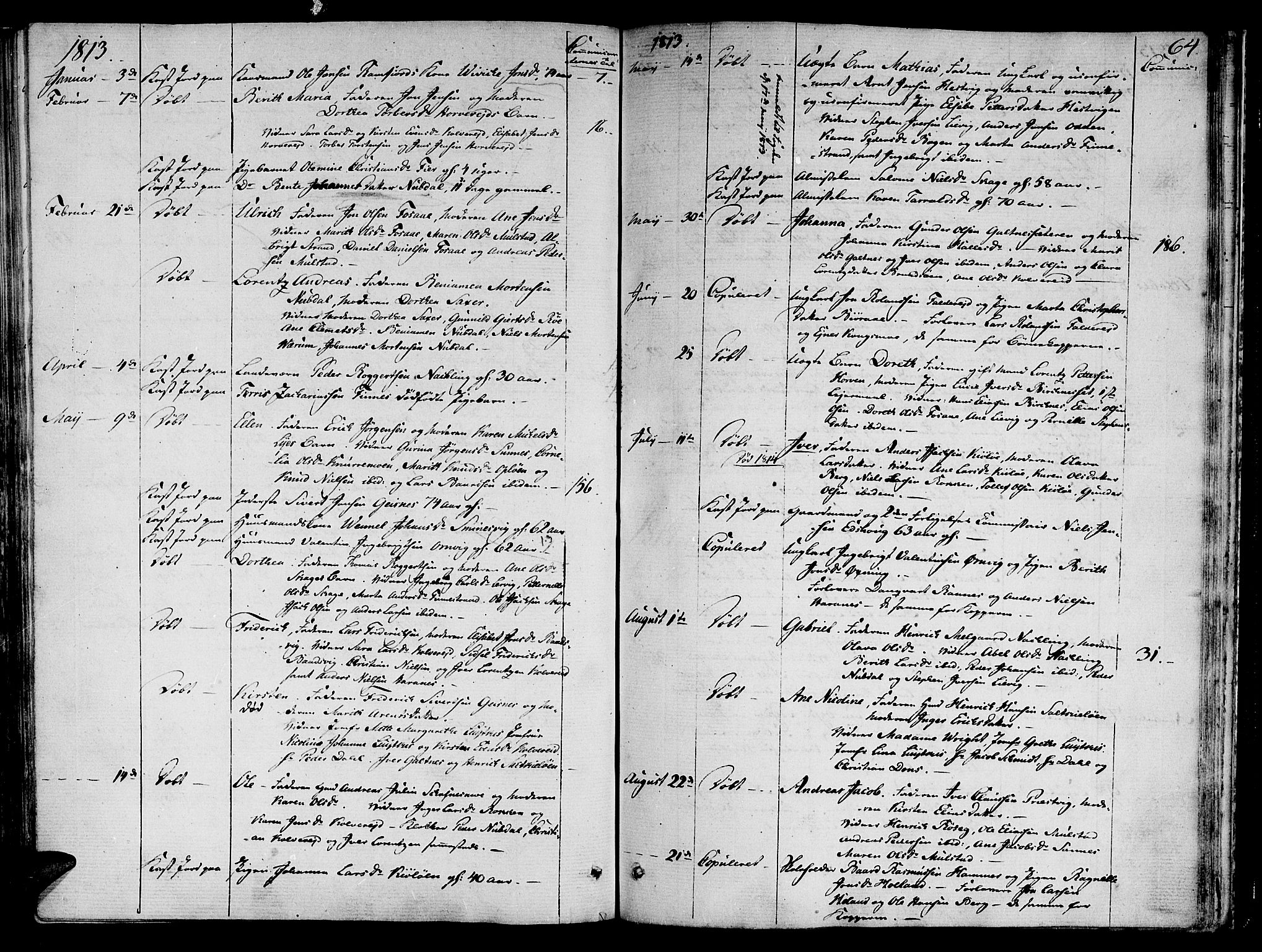 Ministerialprotokoller, klokkerbøker og fødselsregistre - Nord-Trøndelag, SAT/A-1458/780/L0633: Parish register (official) no. 780A02 /1, 1787-1814, p. 64