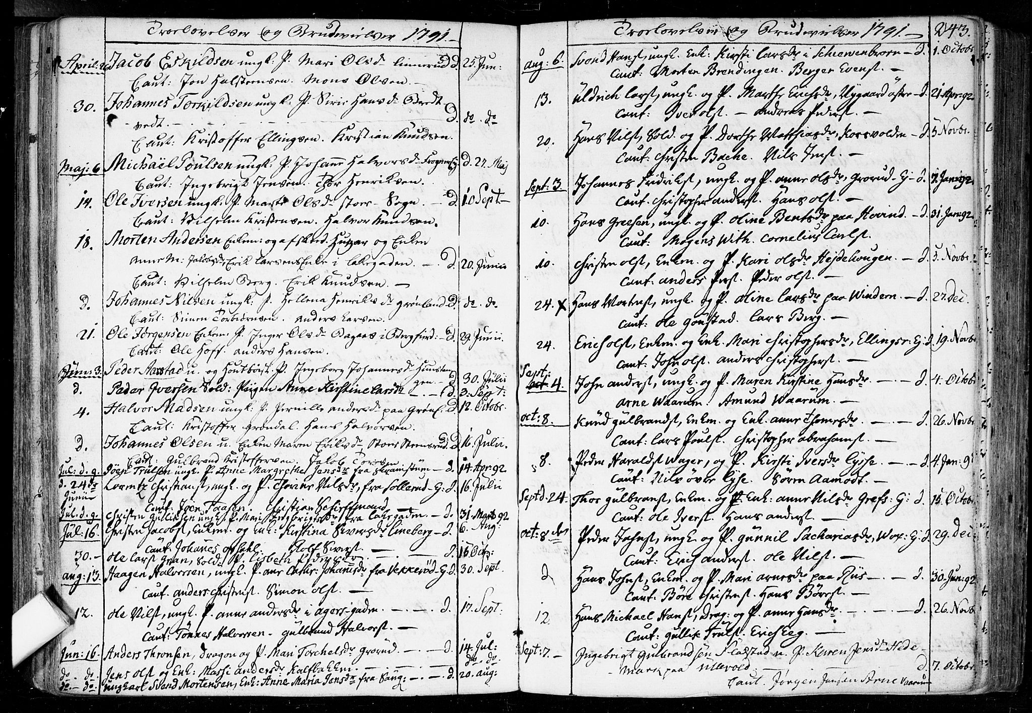 Aker prestekontor kirkebøker, SAO/A-10861/F/L0010: Parish register (official) no. 10, 1786-1809, p. 243